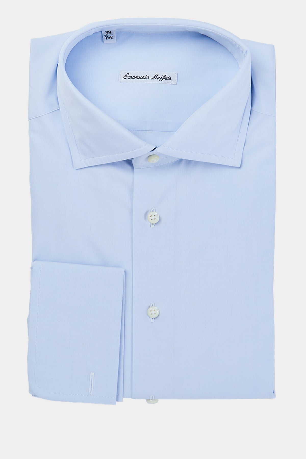 Popelin Hemd in hellblau mit Haifischkragen