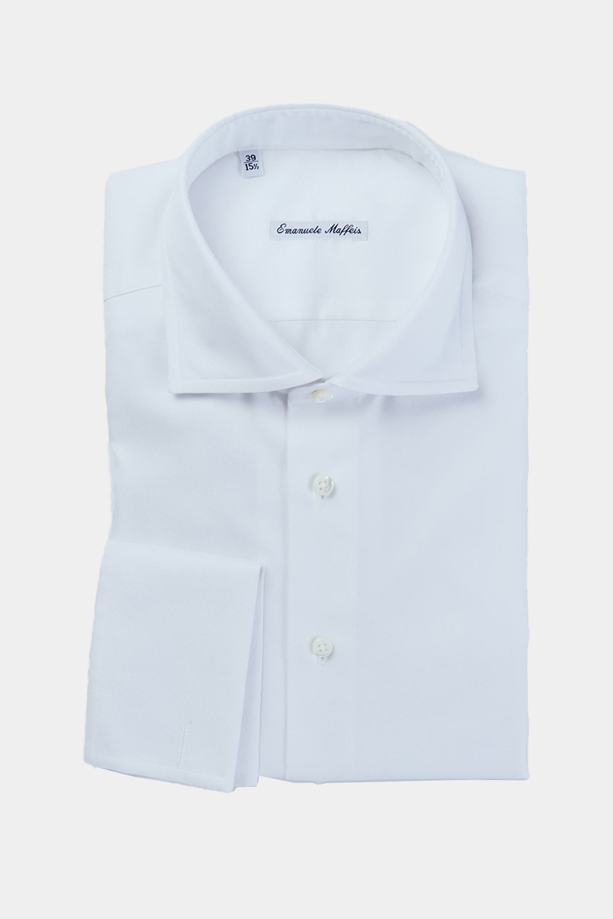 Piqué Hemd in weiß mit Haifischkragen