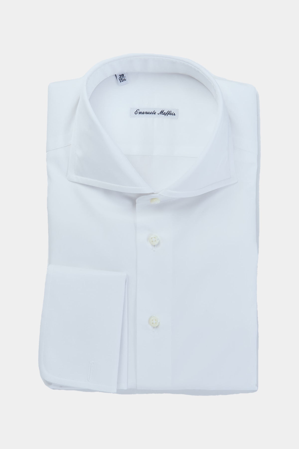Twill shirt in white with shark collar