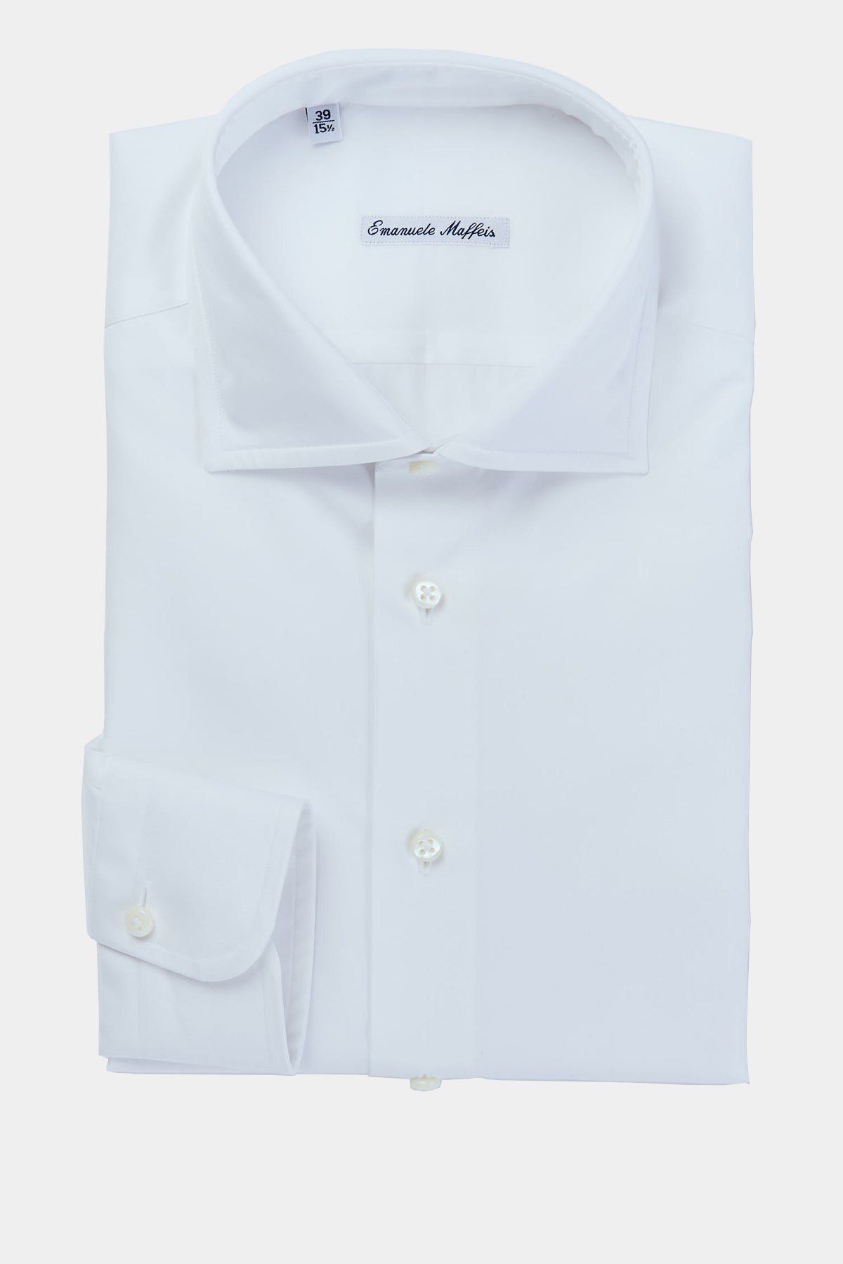 Twill shirt in white with shark collar