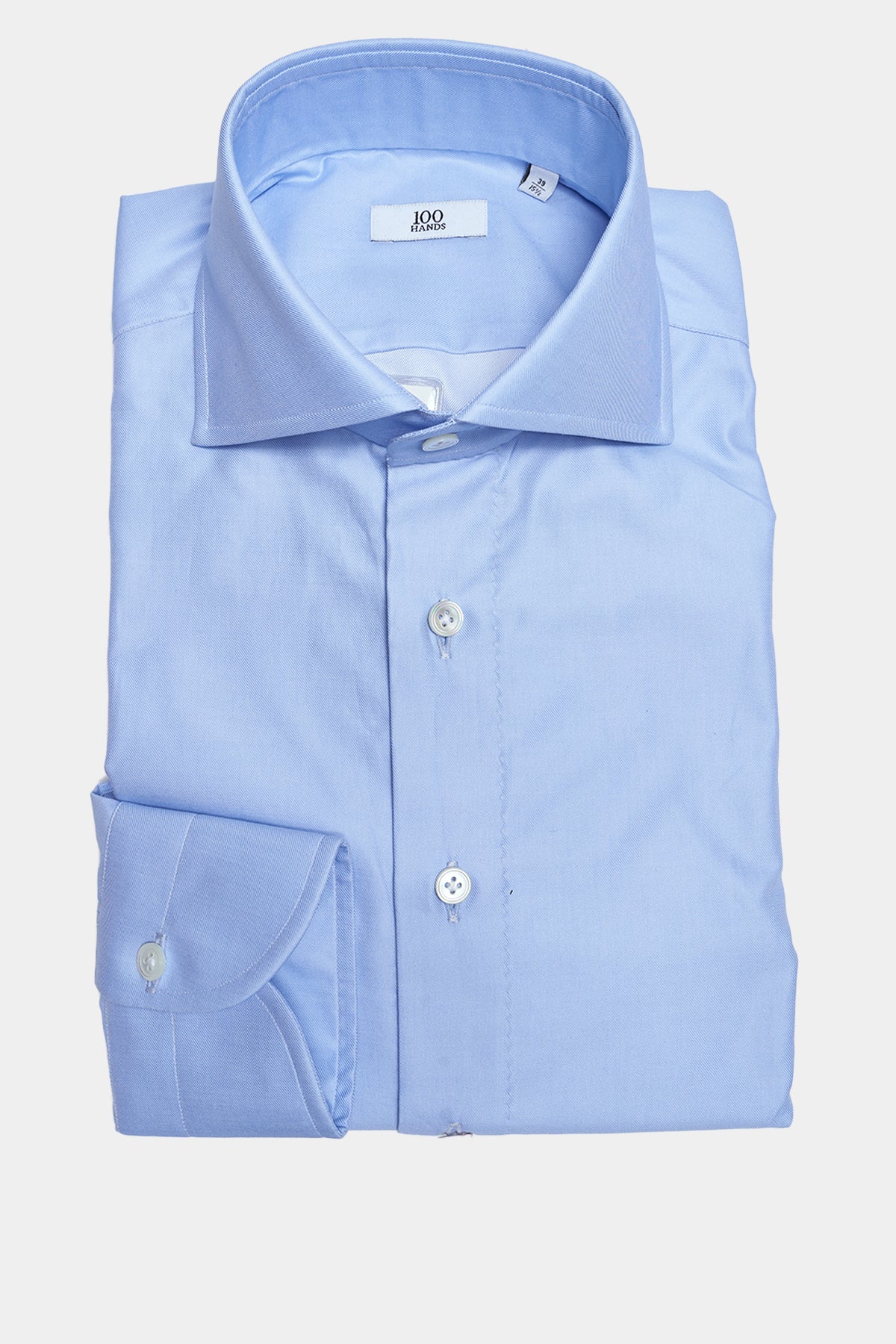 Twill shirt in blue with shark collar