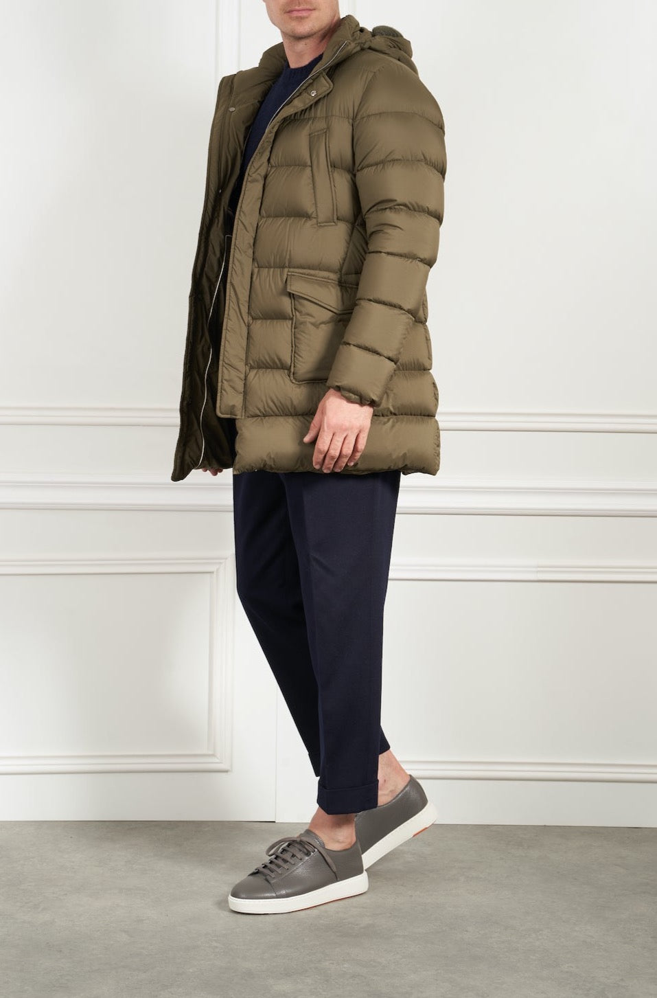 Pufferjacke in oliv