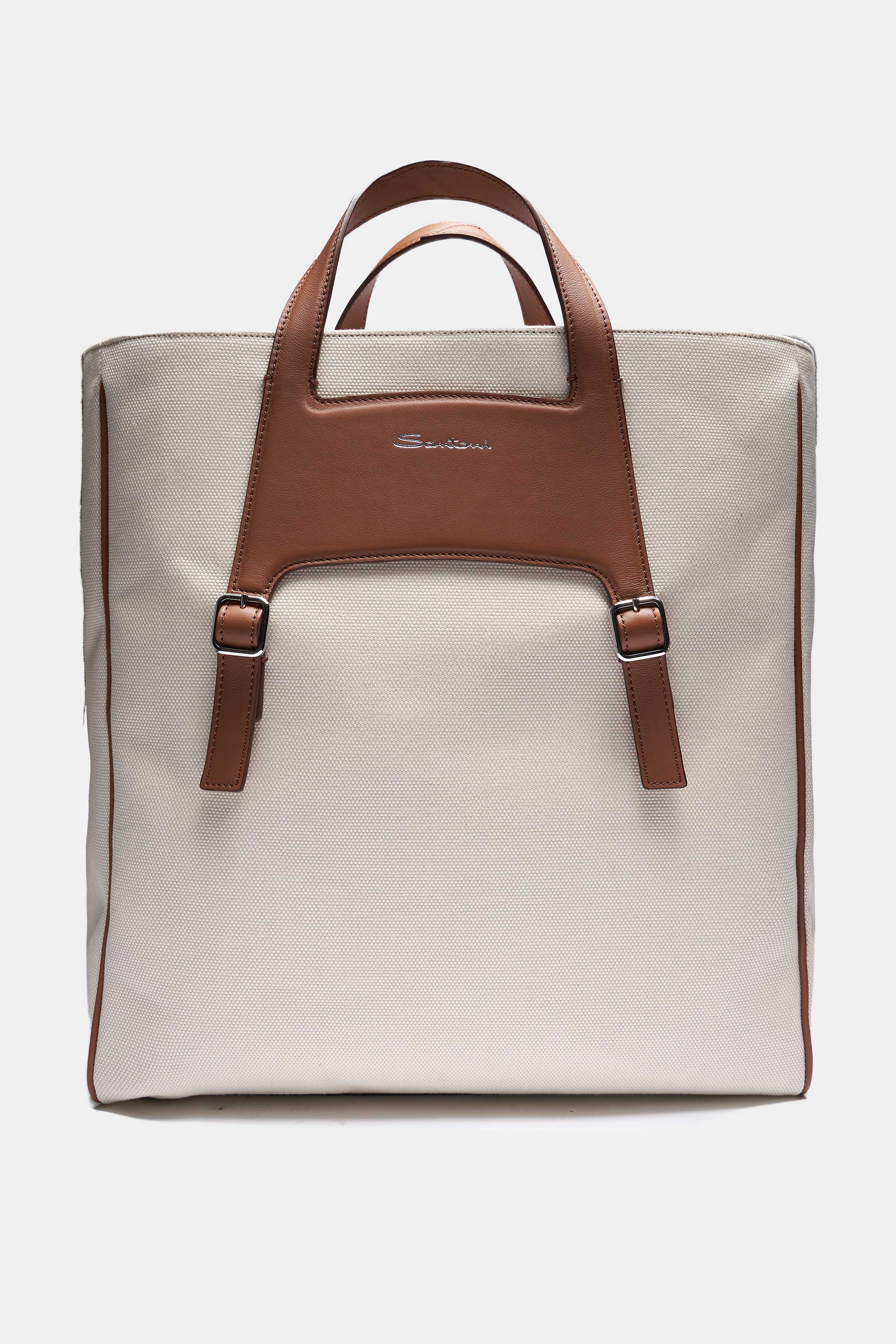 Canvas shopper in beige