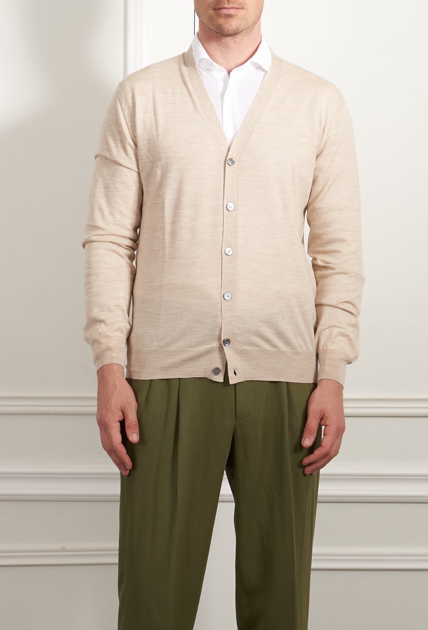 Merinowoll-Cardigan in beige