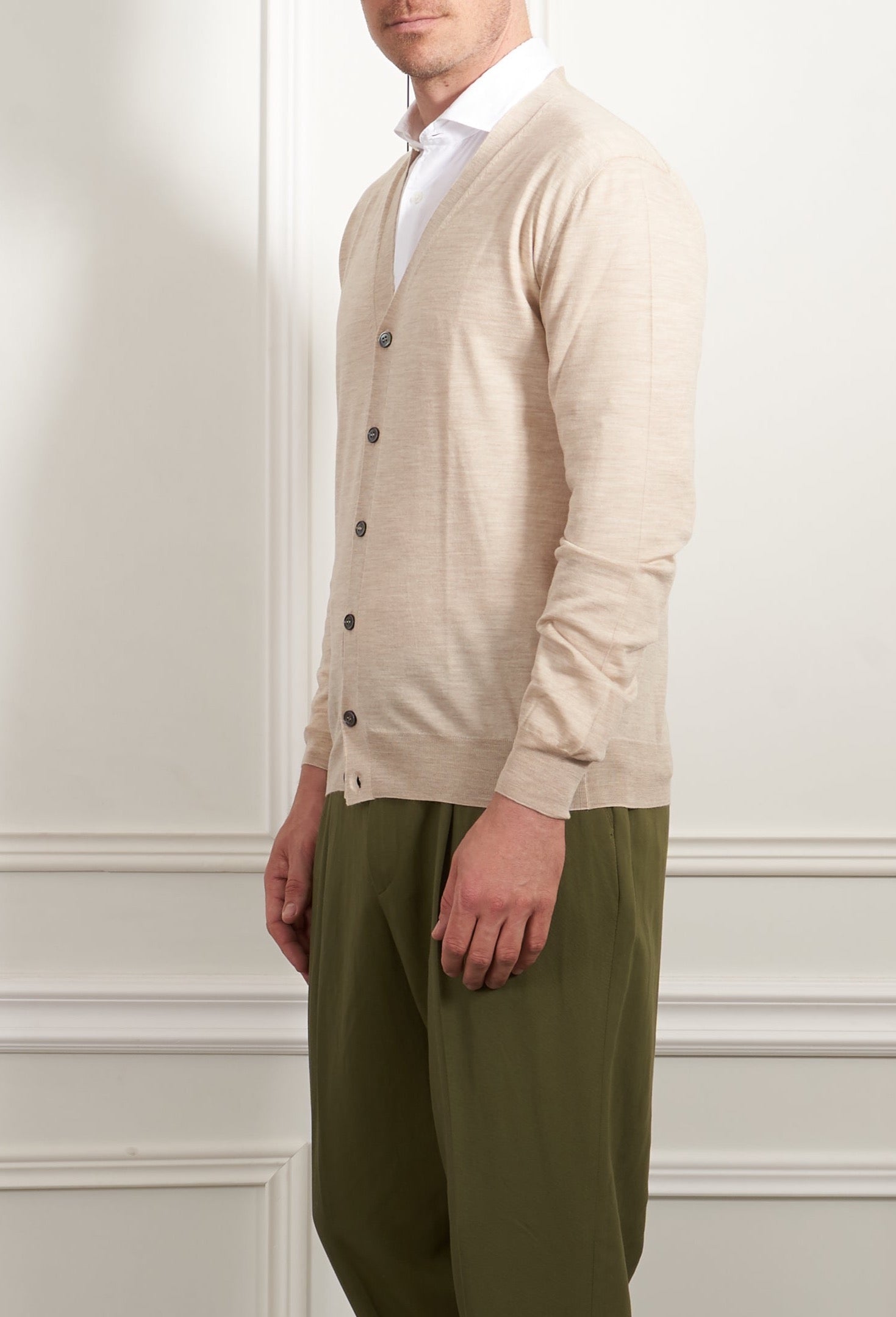 Merinowoll-Cardigan in beige