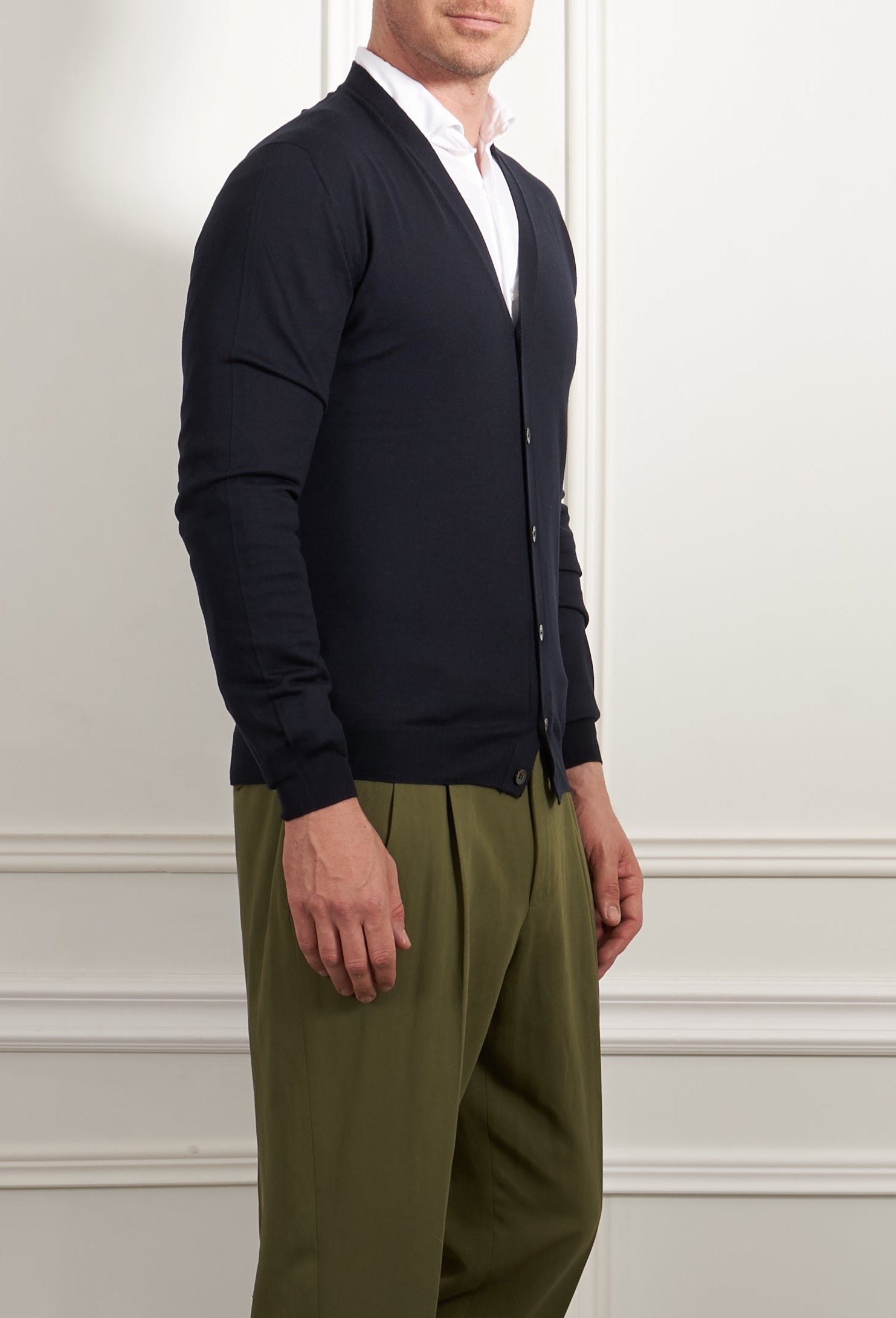 Merinowoll-Cardigan in marine