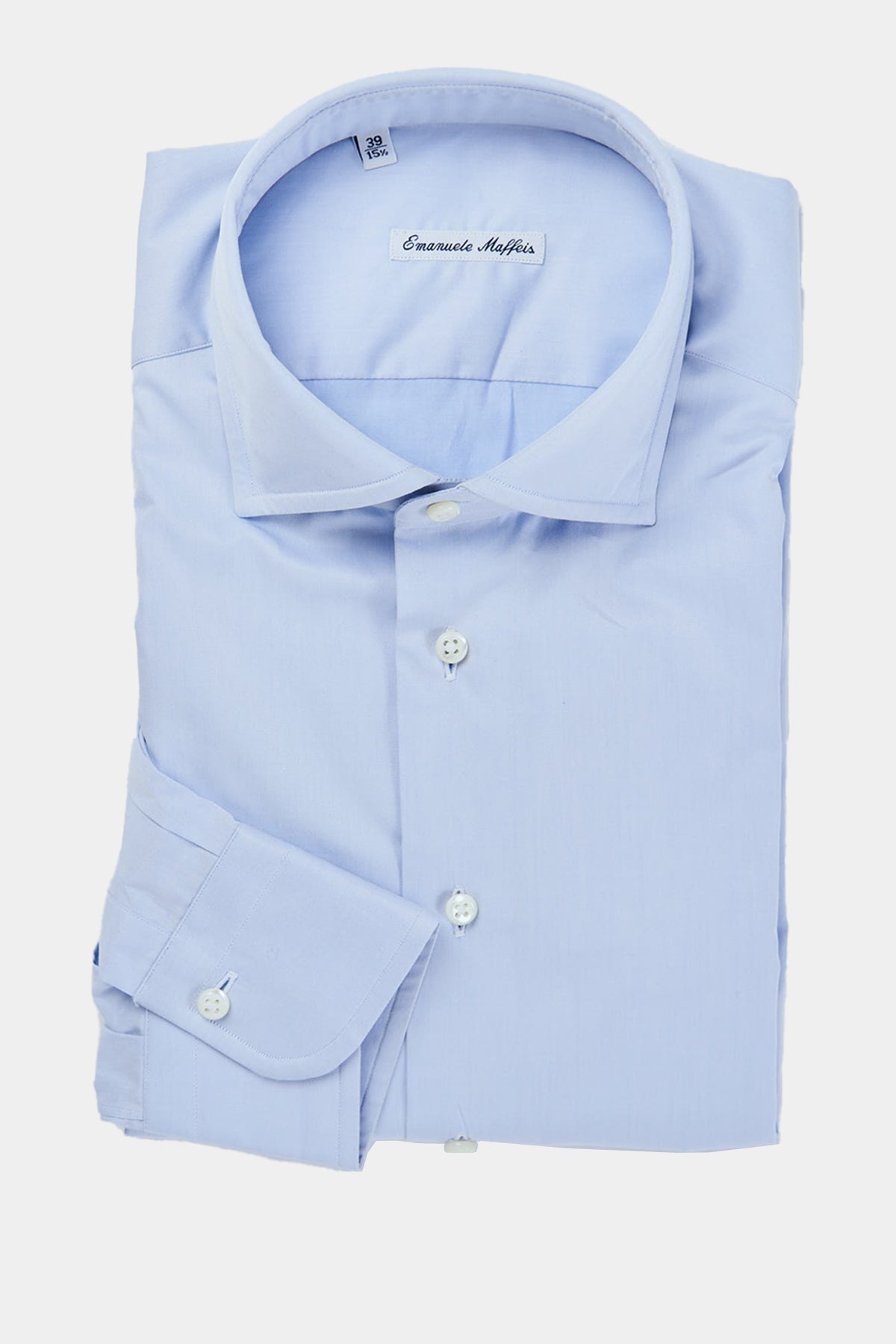 Twill Hemd in hellblau mit Haifischkragen