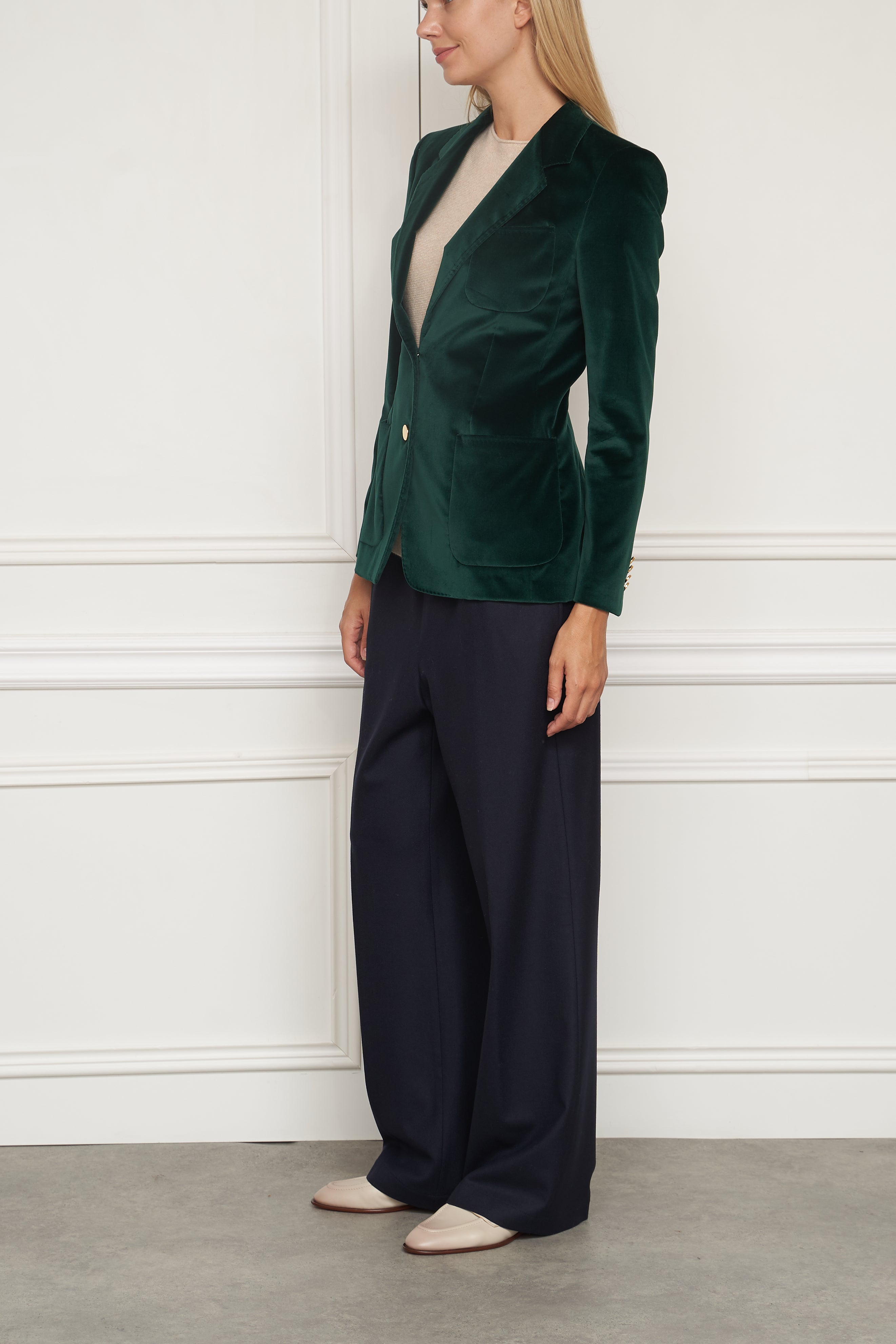 Samt Blazer in grün