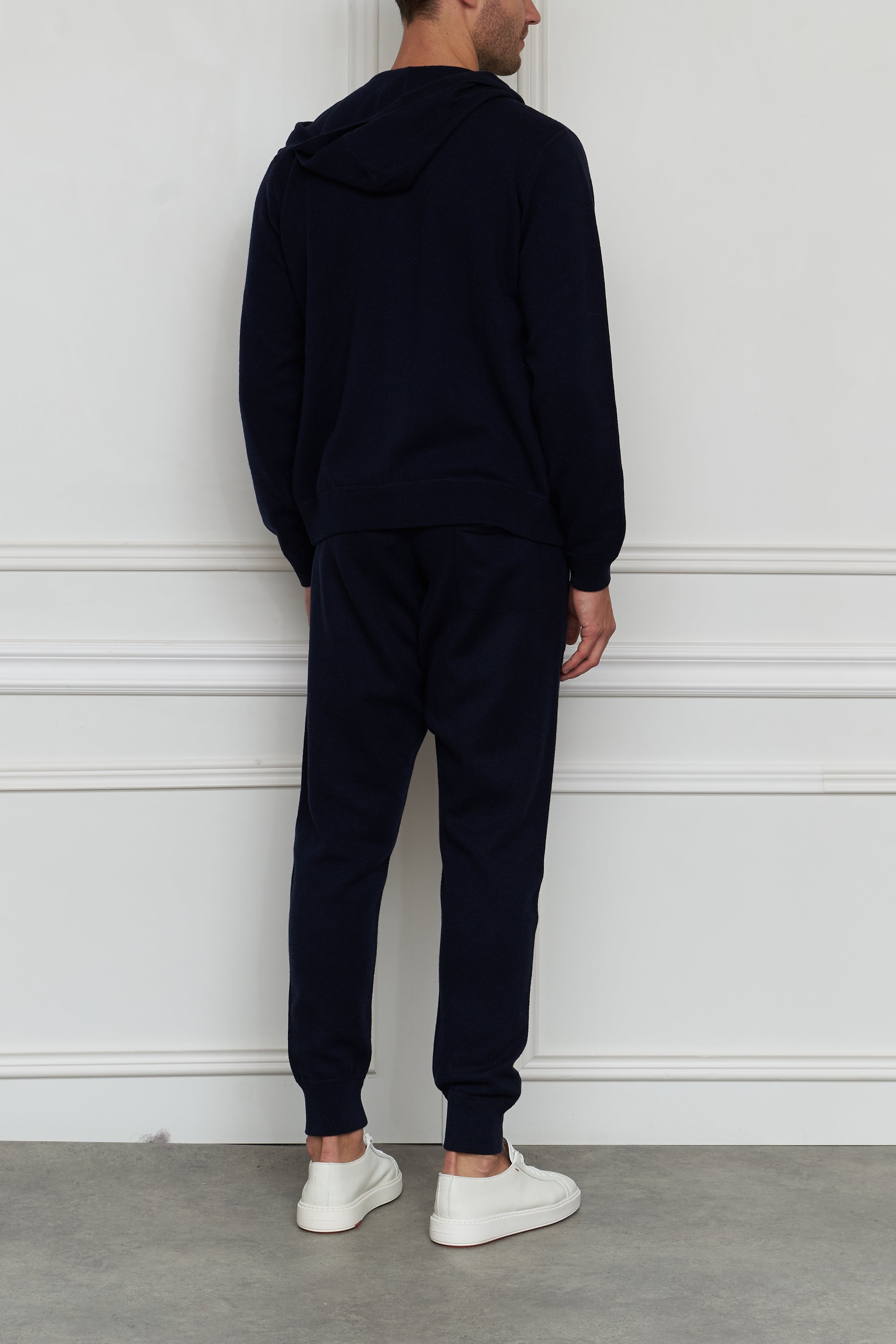 Cashmere jogging pants in blue