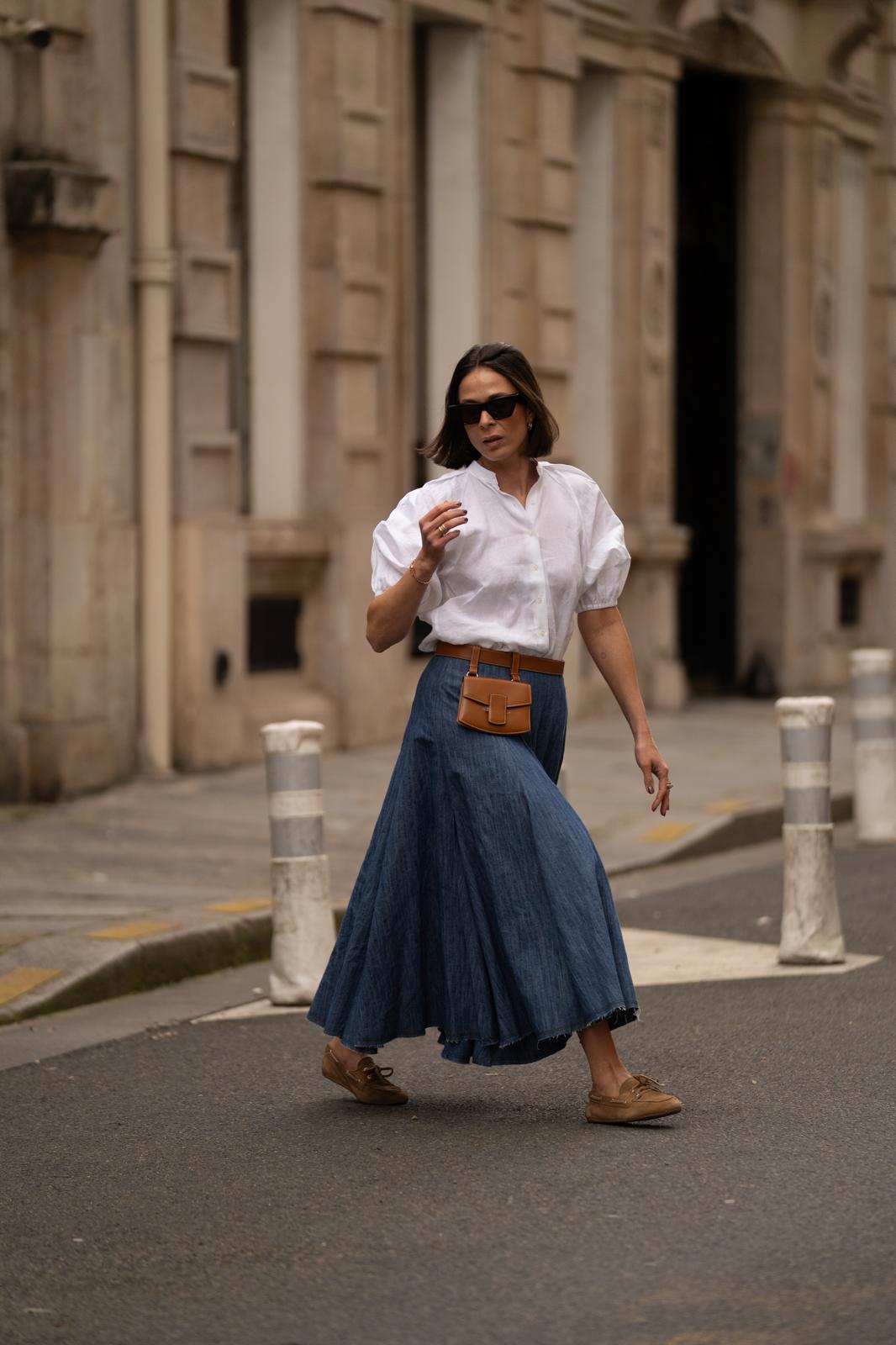 Leinenbluse in weiss