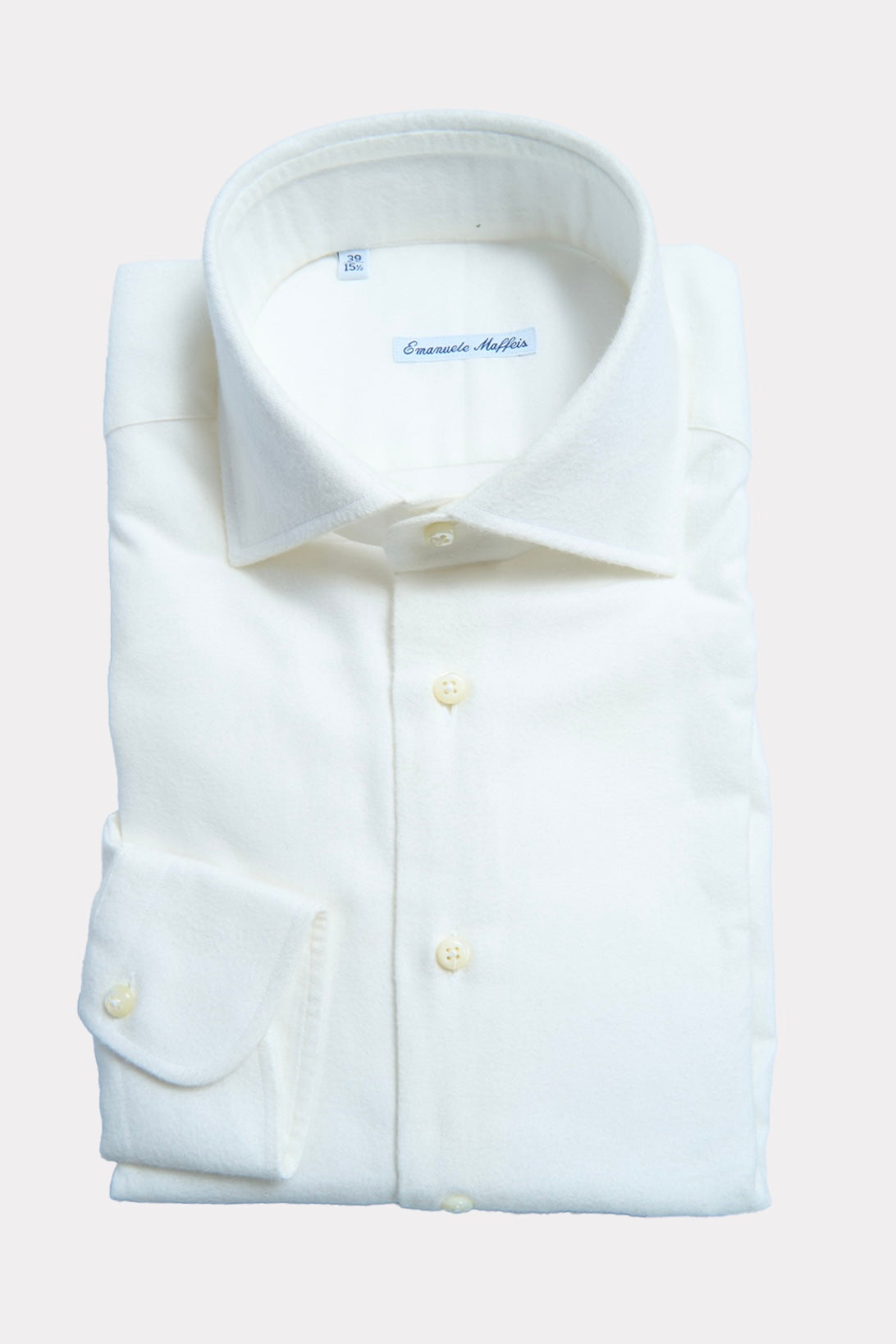 Oxford shirt in white with shark collar