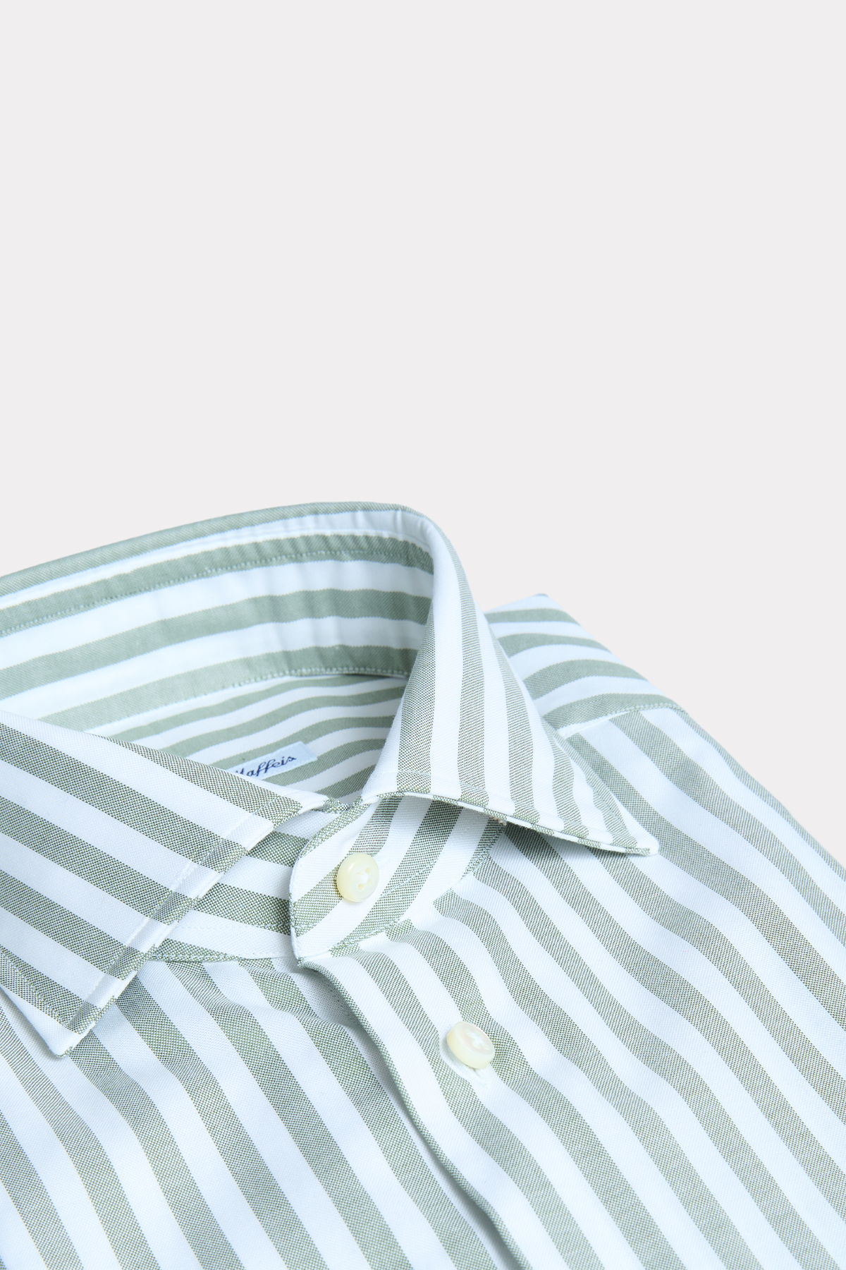 Green and white striped shirt
