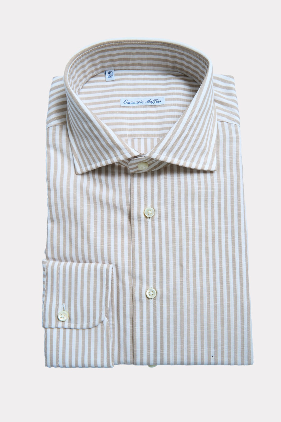 Shirt in beige and white striped