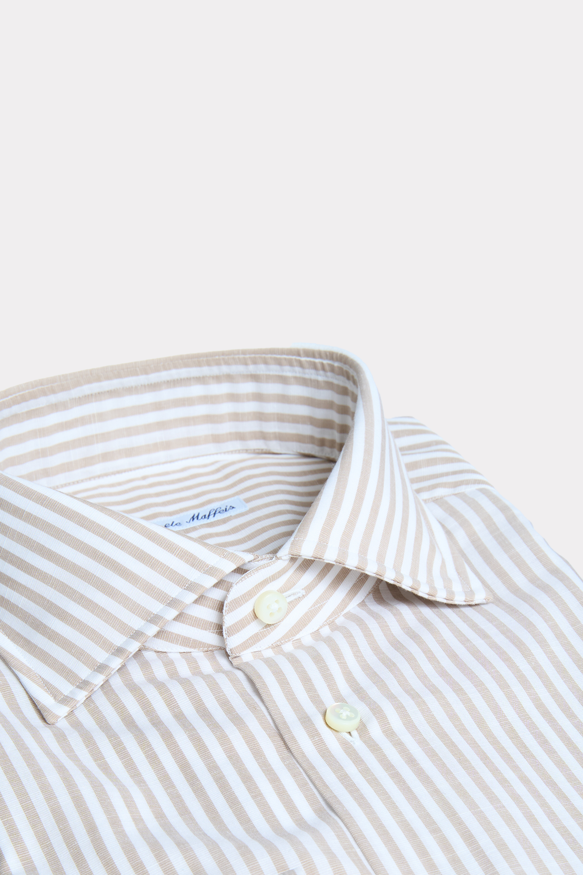 Shirt in beige and white striped