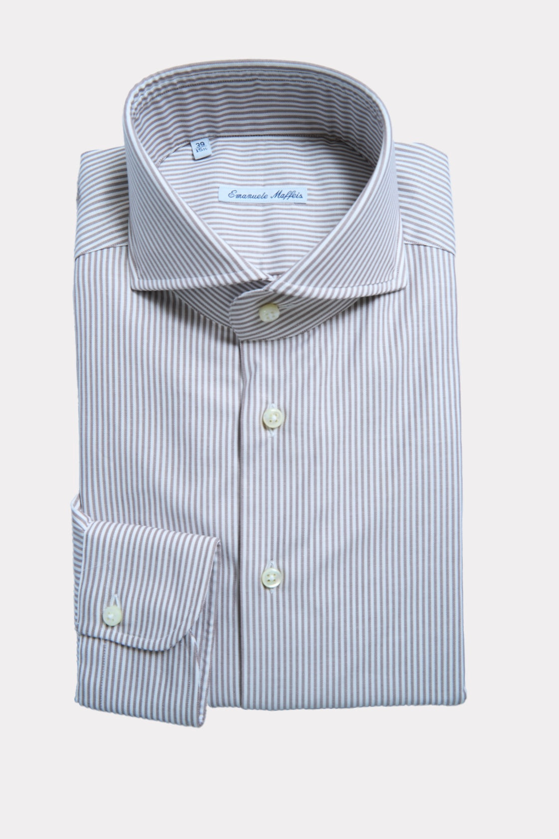 Brown and white striped shirt