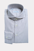 brown and white striped shirt