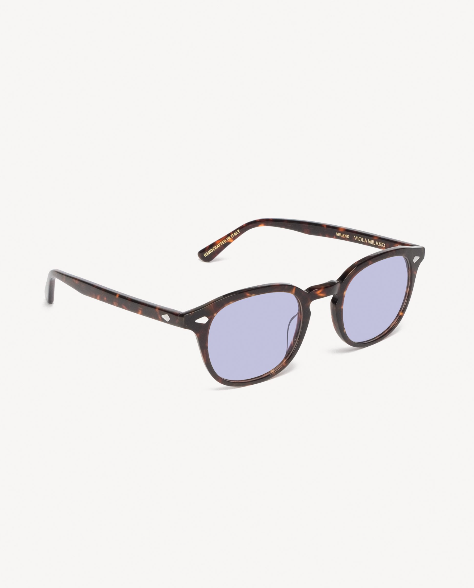 Braune Sonnenbrille Viola Milano mit runden Gläsern und dünnem Rahmen, modischer UV-Schutz für Damen und Herren
