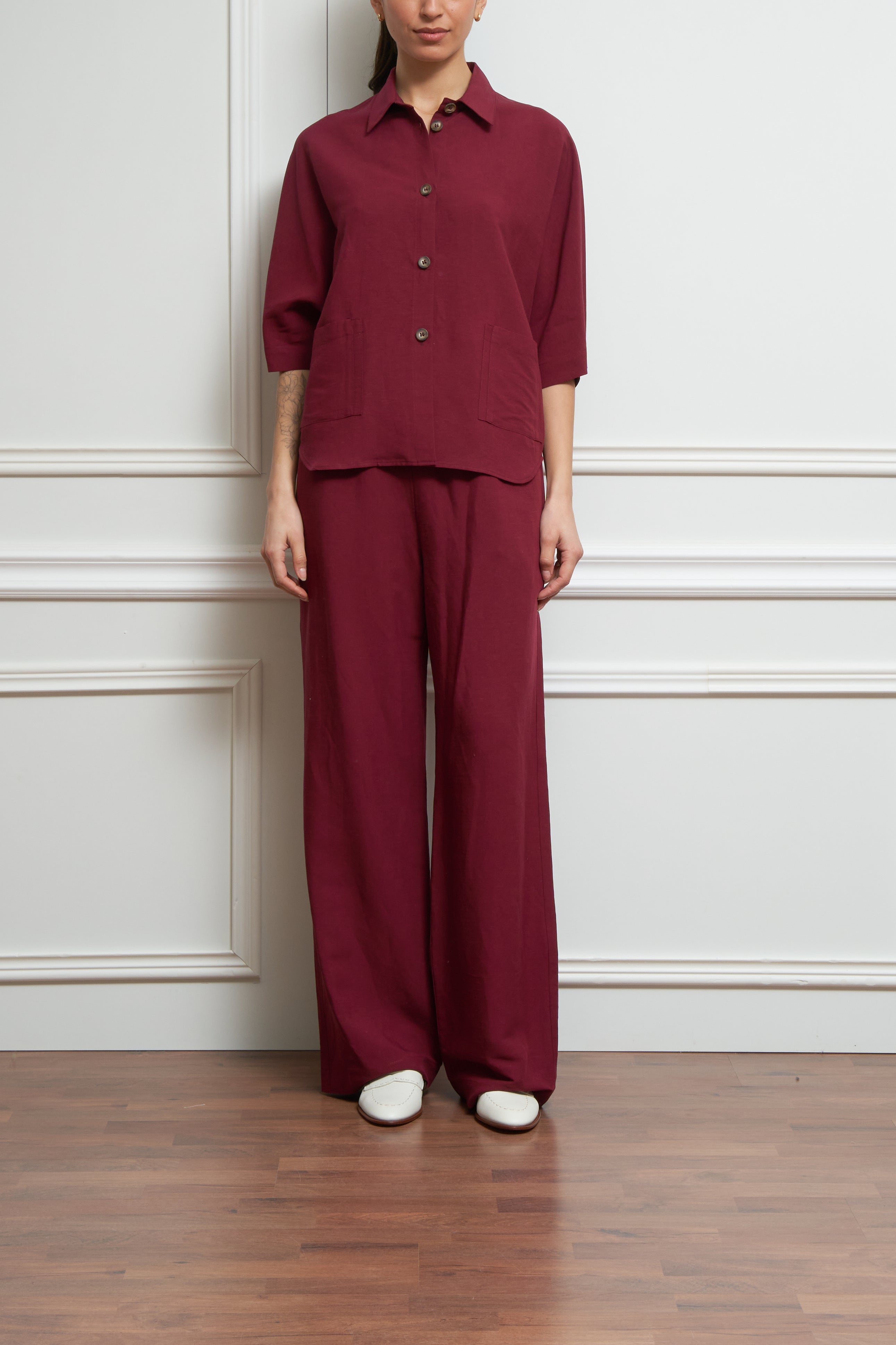 Zweiteiler in bordeaux