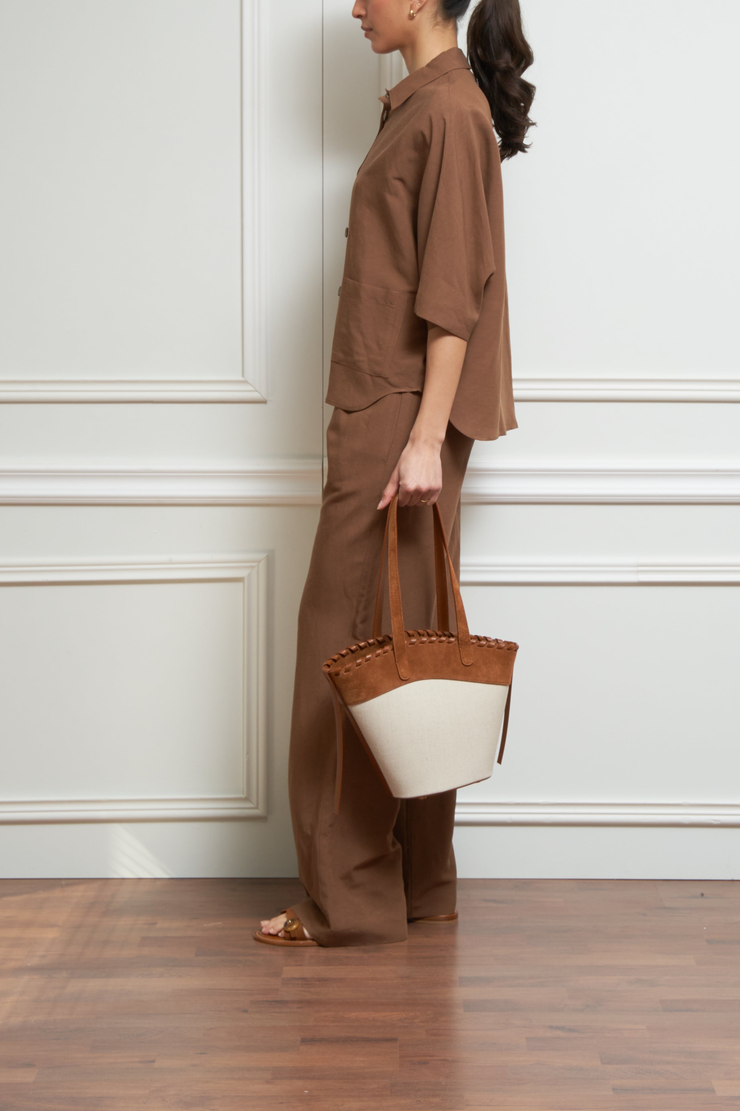 Zweiteiler in cognac