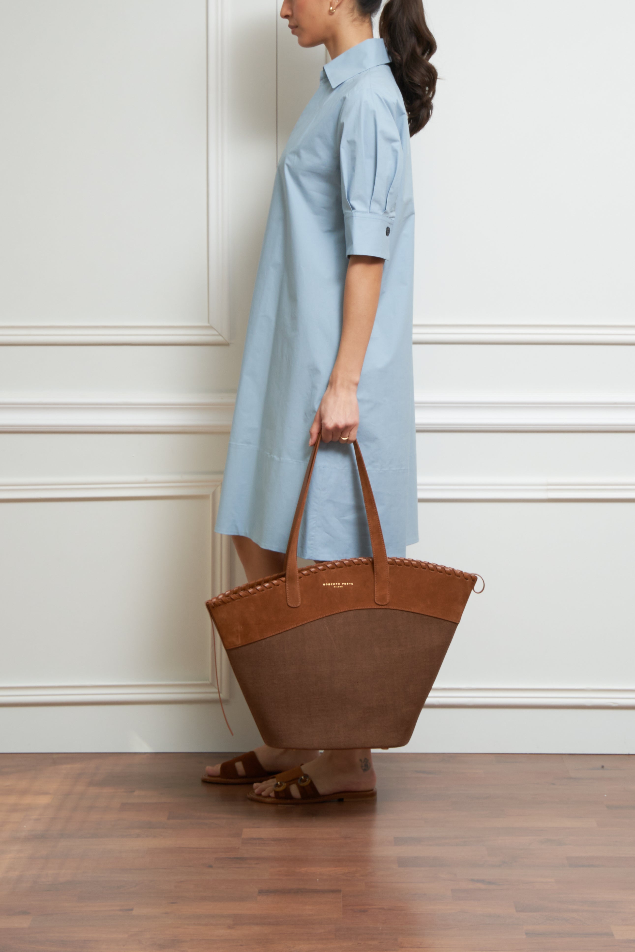 Hemdblusenkleid in hellblau