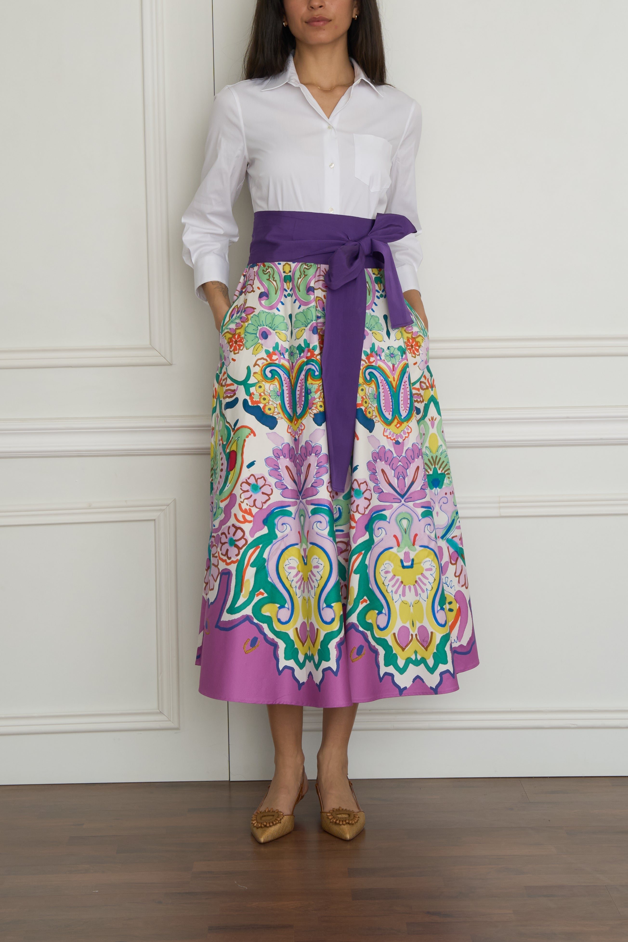 Gemustertes Kleid 'Nydia' in weiß/ multi