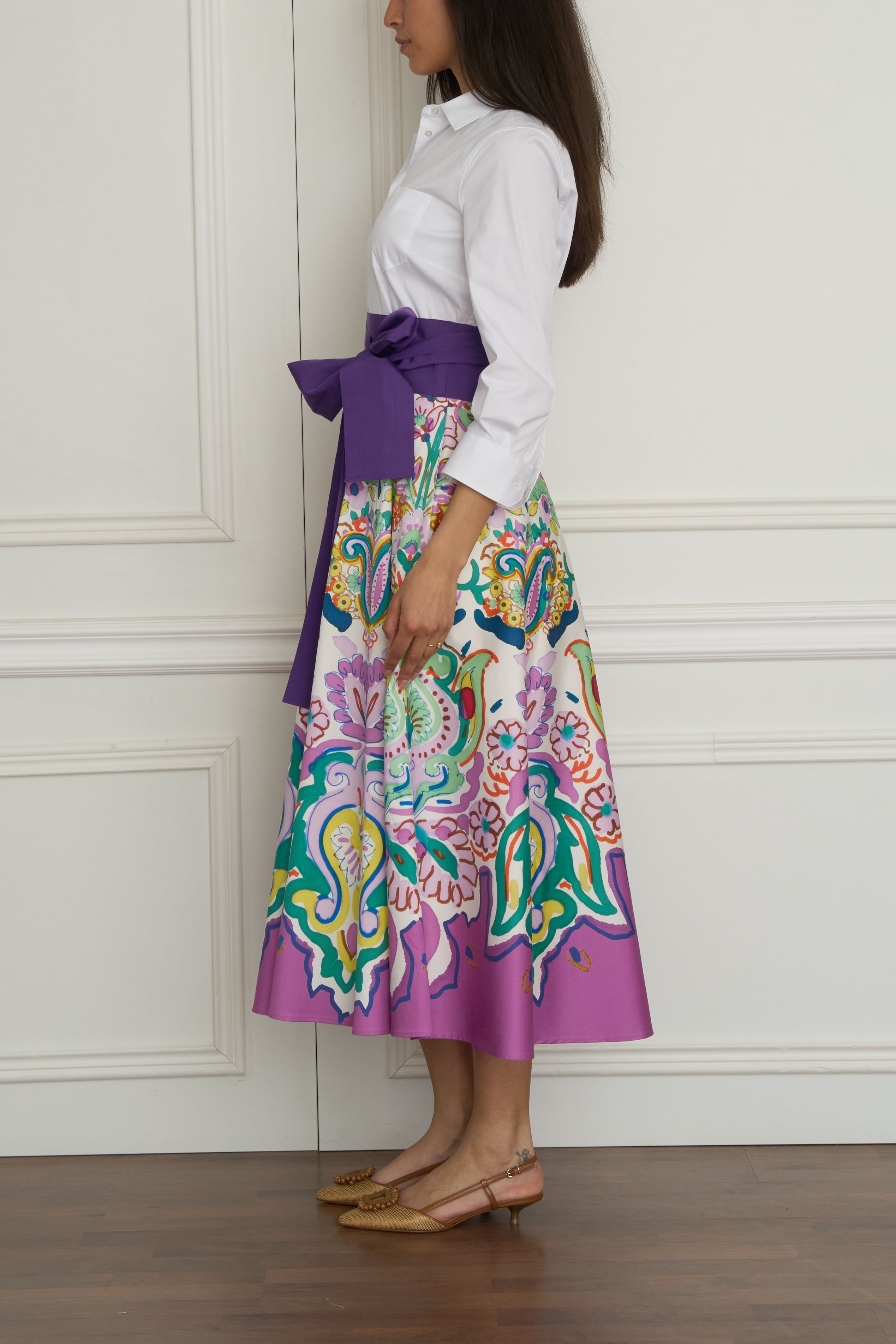 Gemustertes Kleid 'Nydia' in weiß/ multi