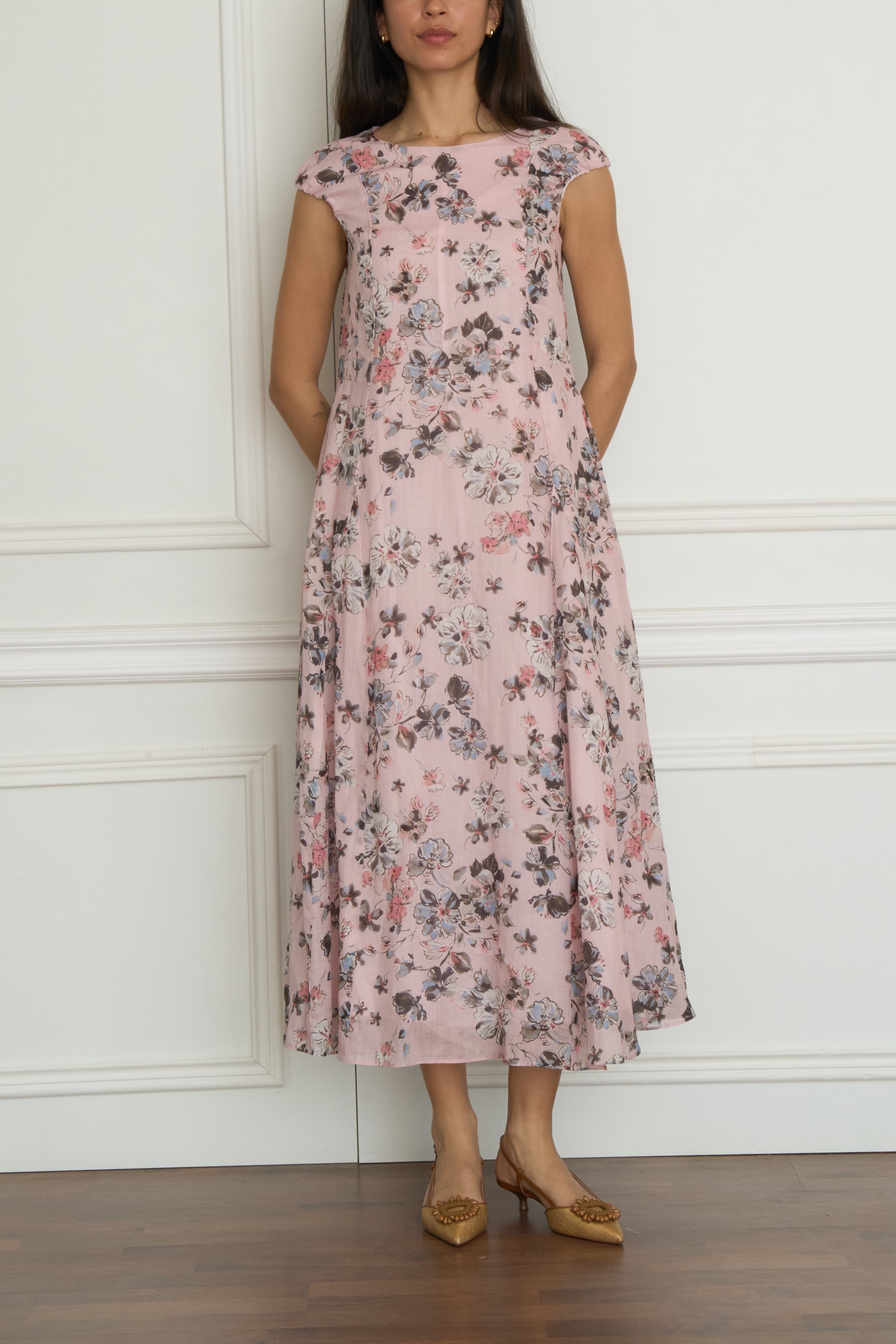 Kleid 'Peonie' in rosa/hellblau