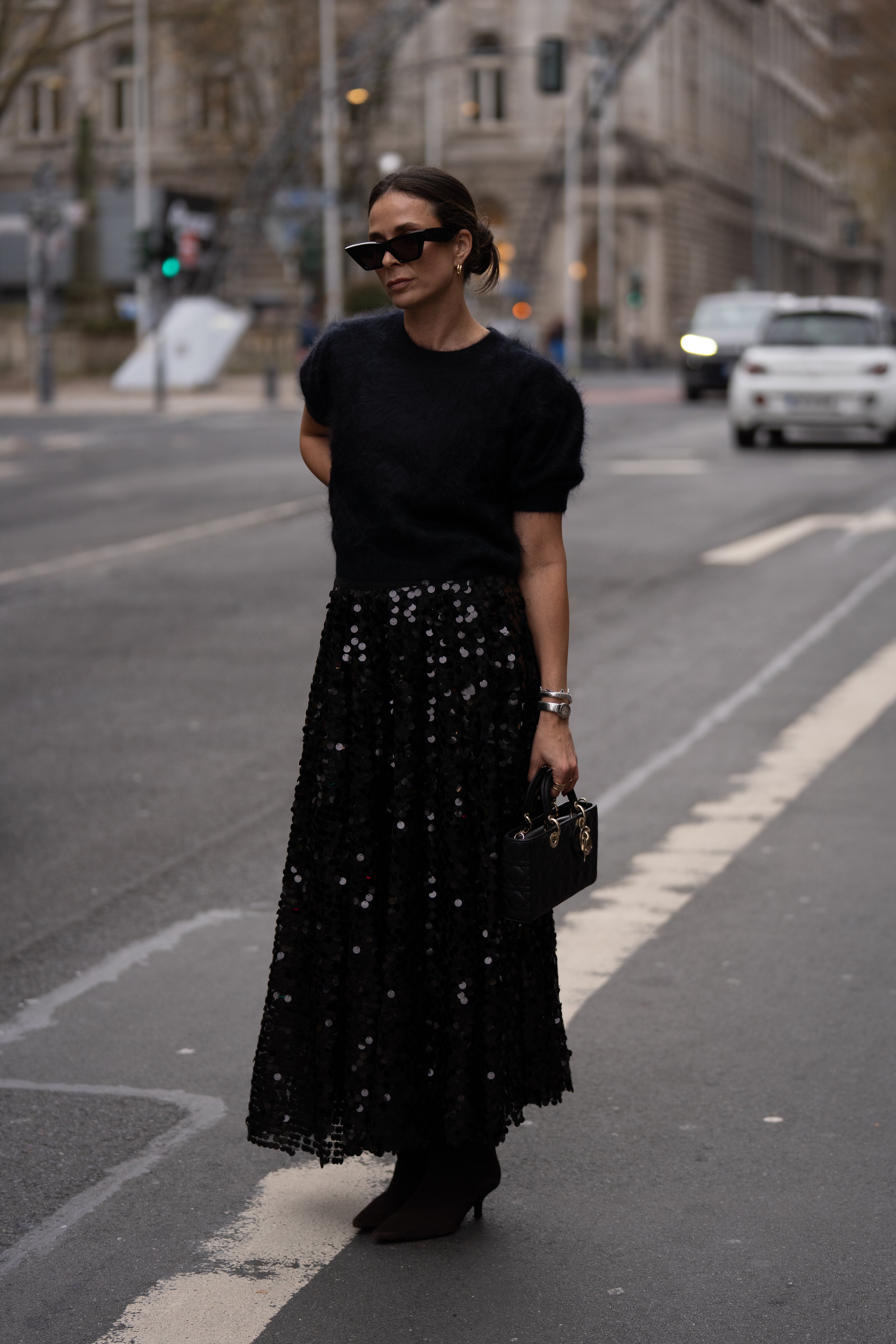 Paillettenrock in schwarz