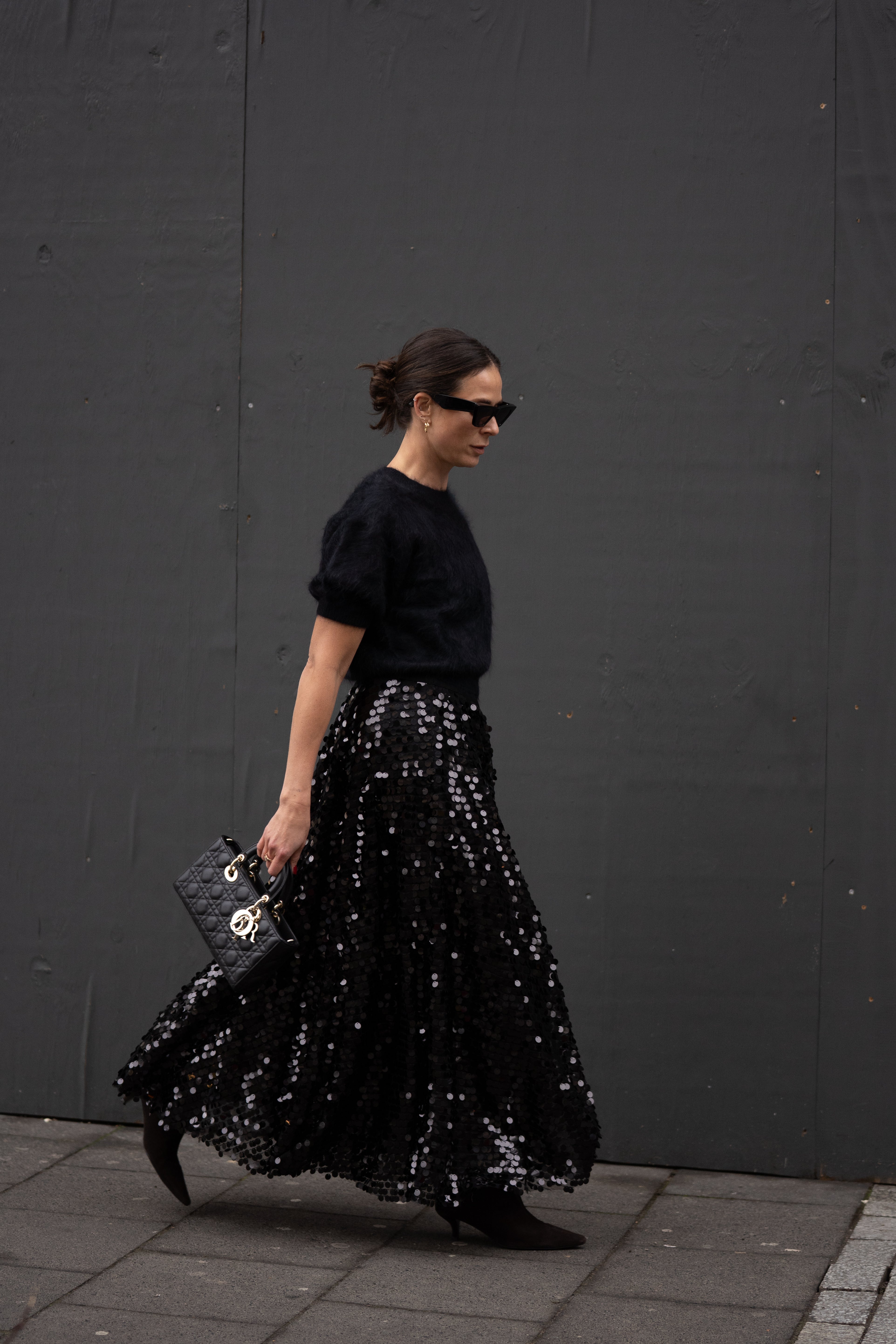 Paillettenrock in schwarz