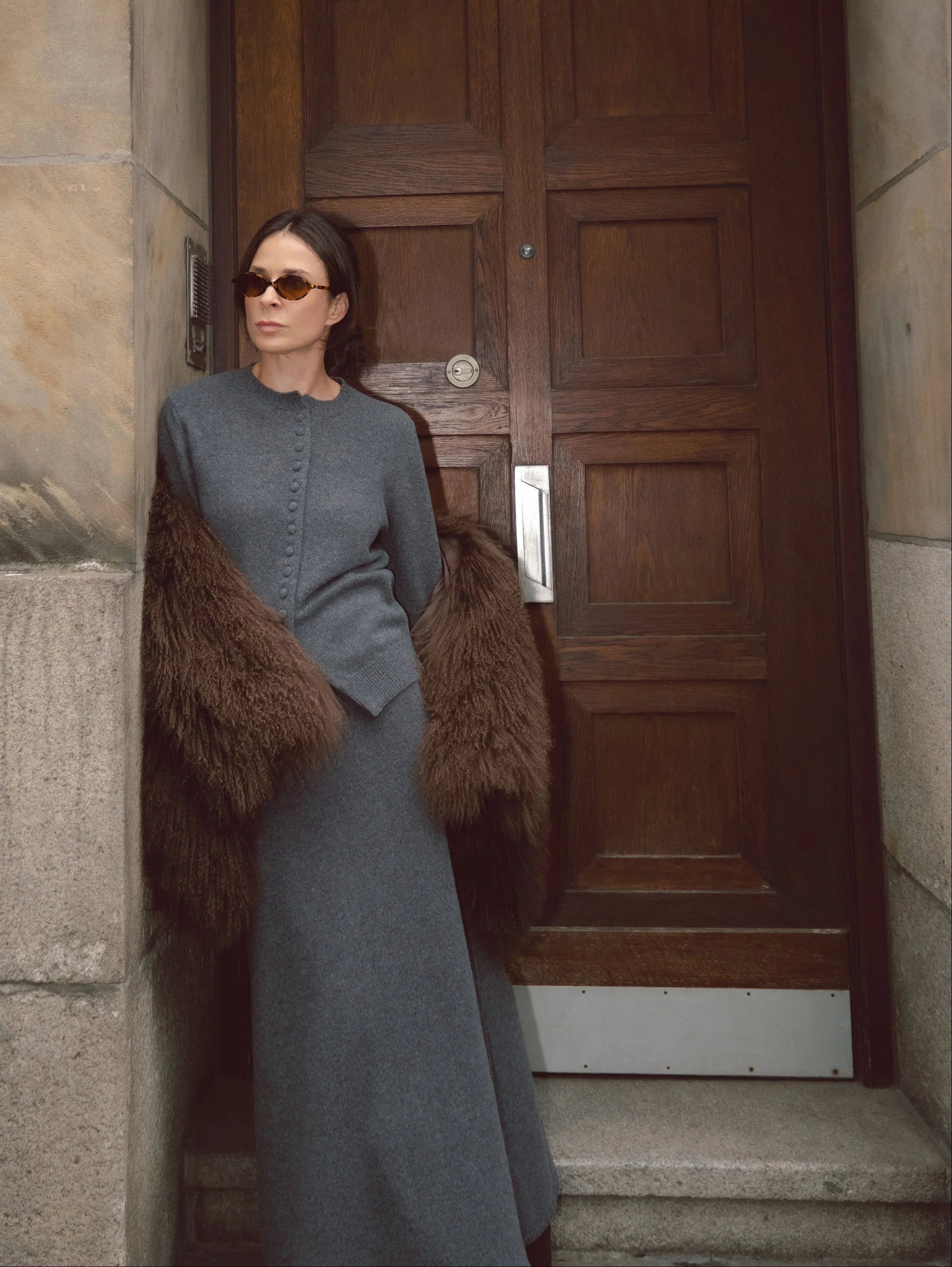 'Celina' Cardigan in shadow