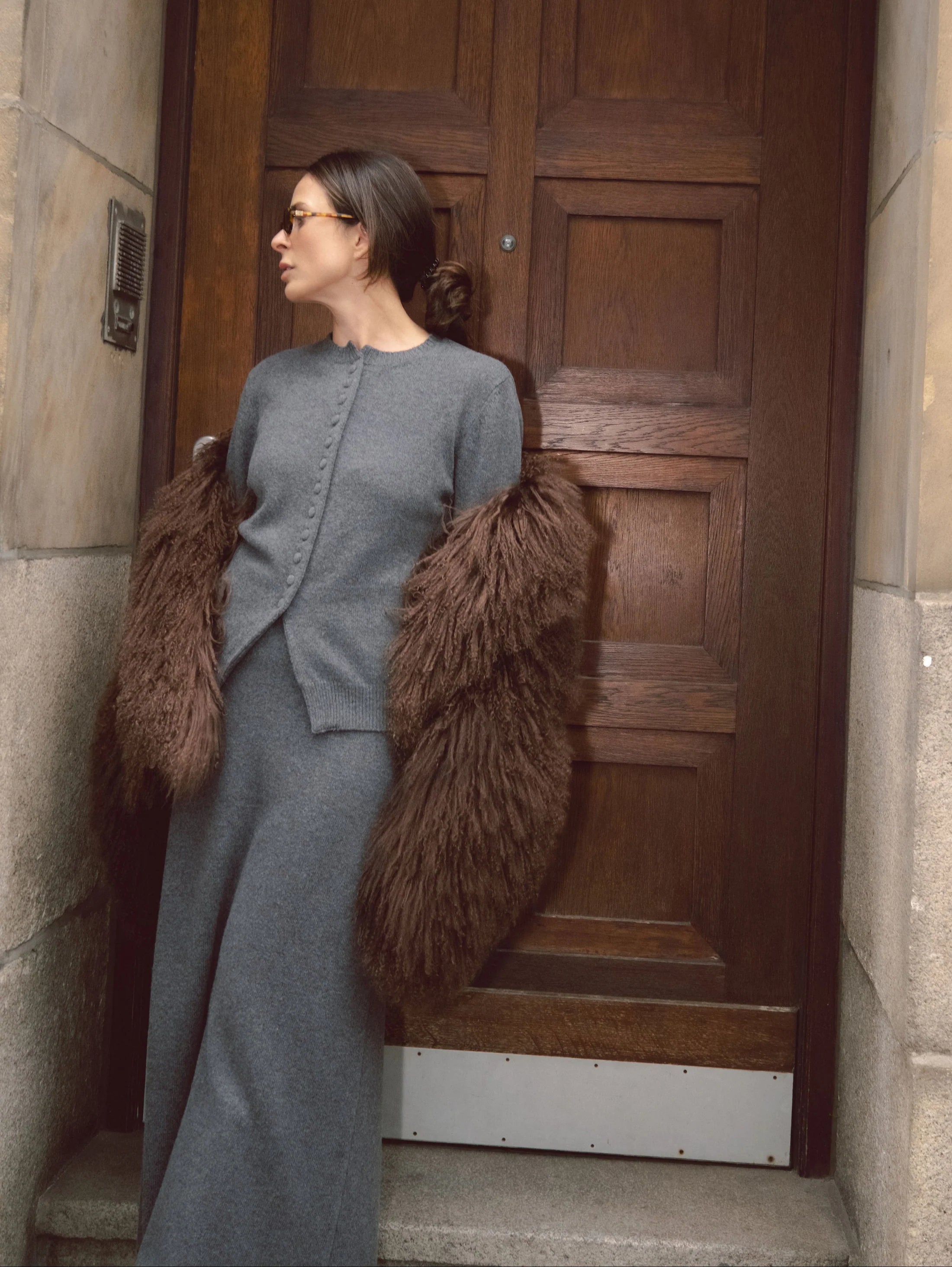 'Celina' Cardigan in shadow