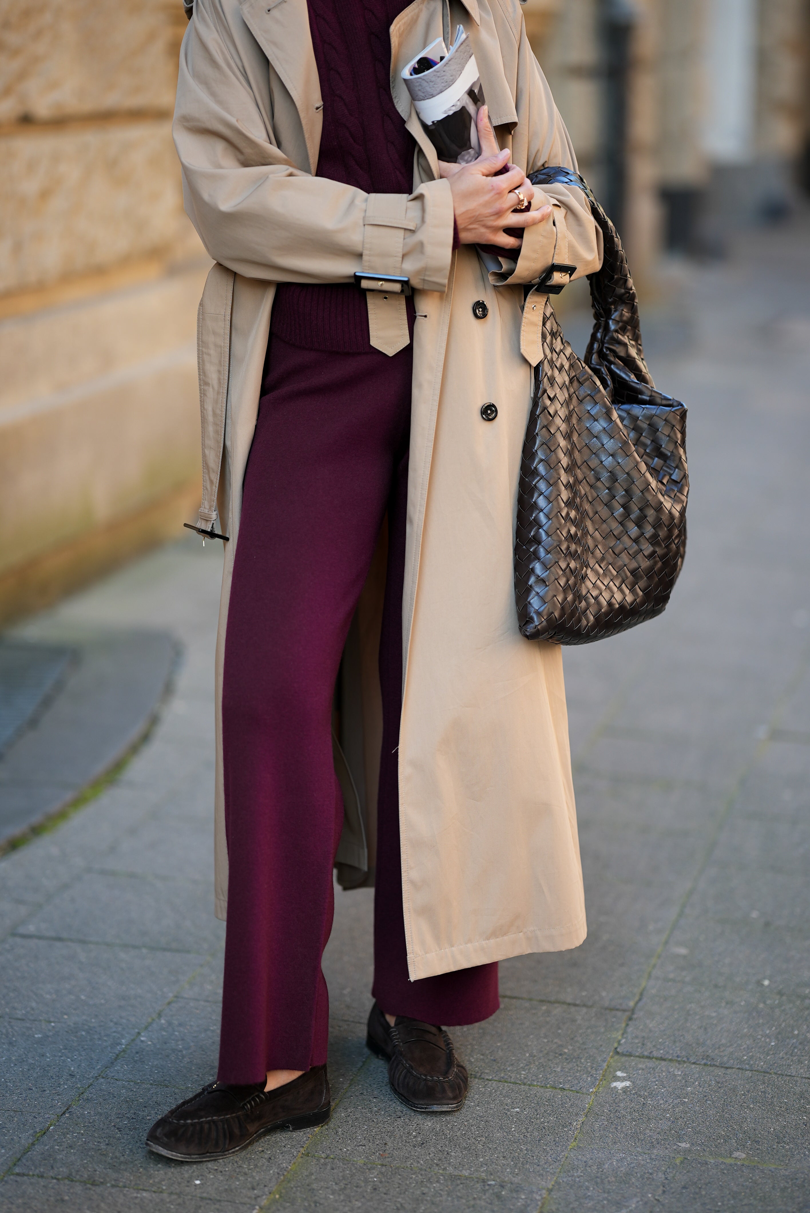 Kaschmir Hose in bordeaux