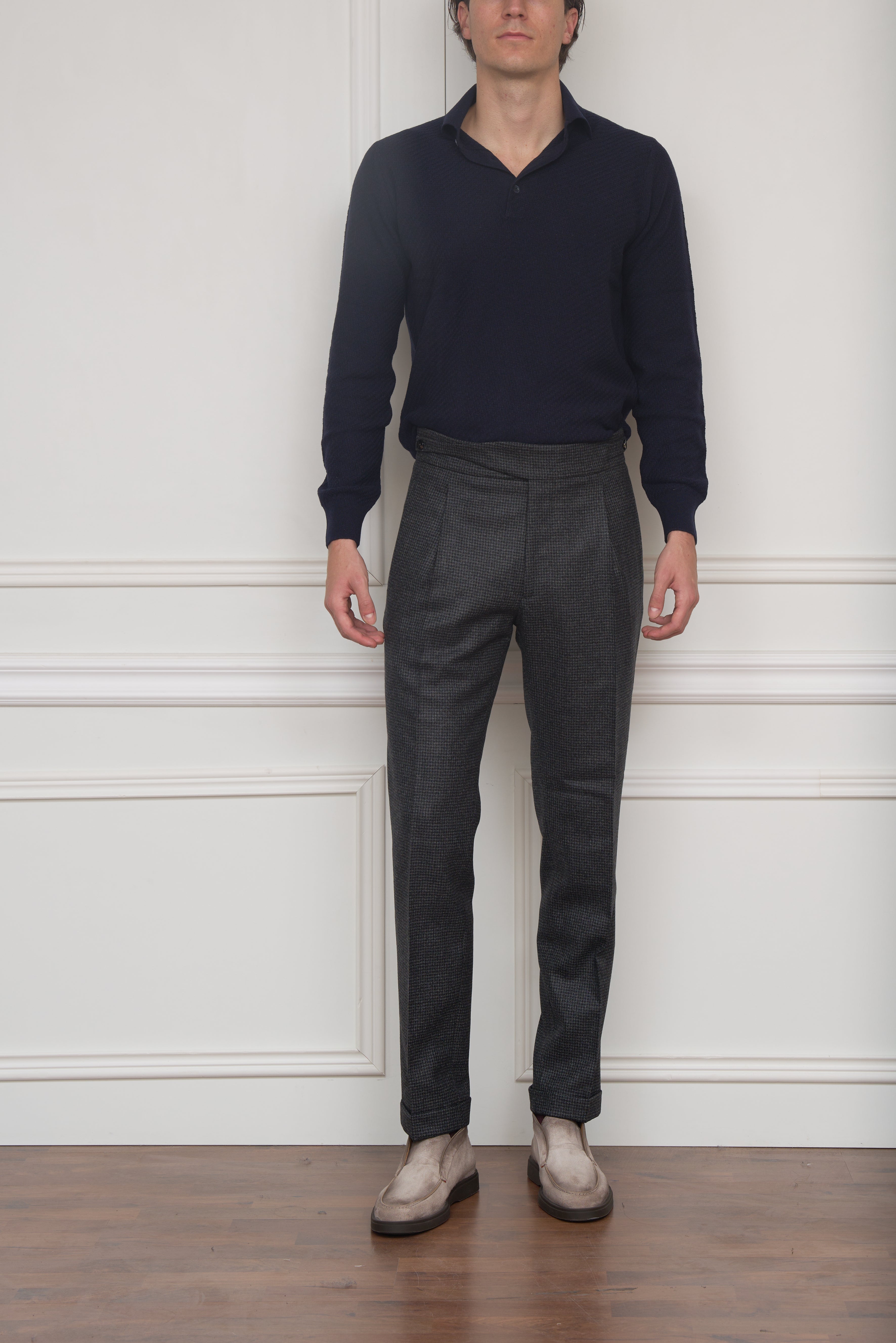 Corduroy trousers in taupe