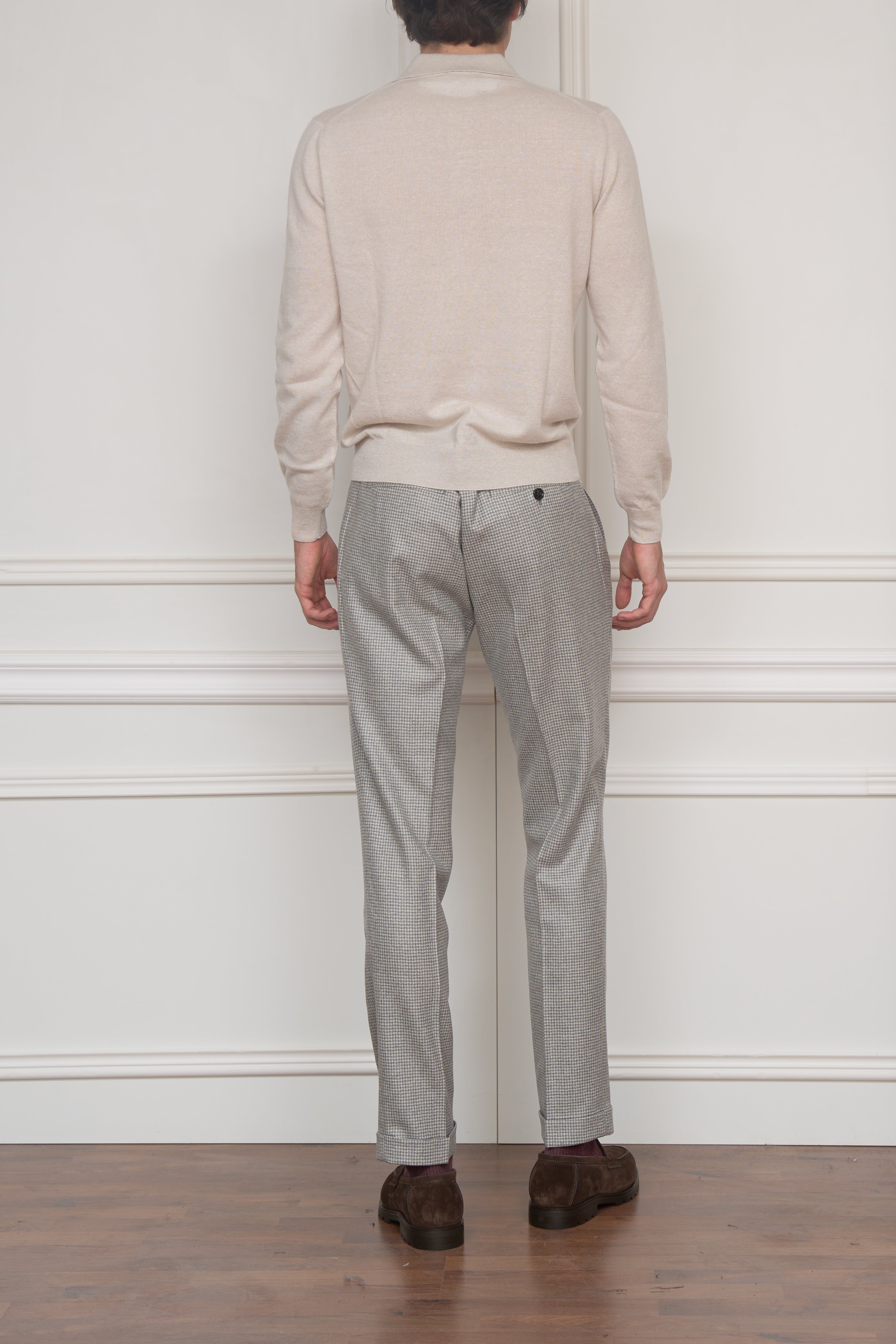 Langarm-Polo in creme