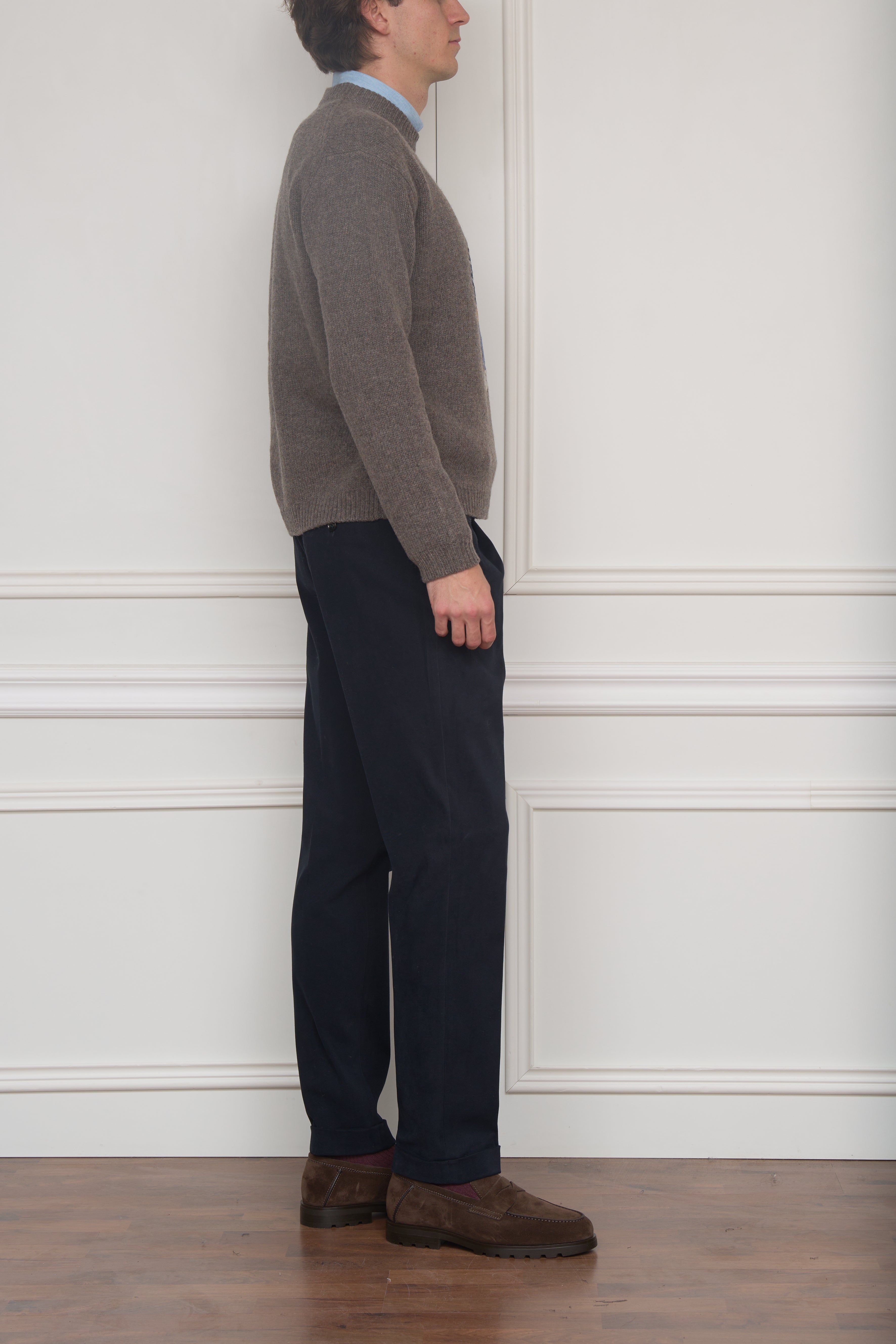 Wollpullover in taupe