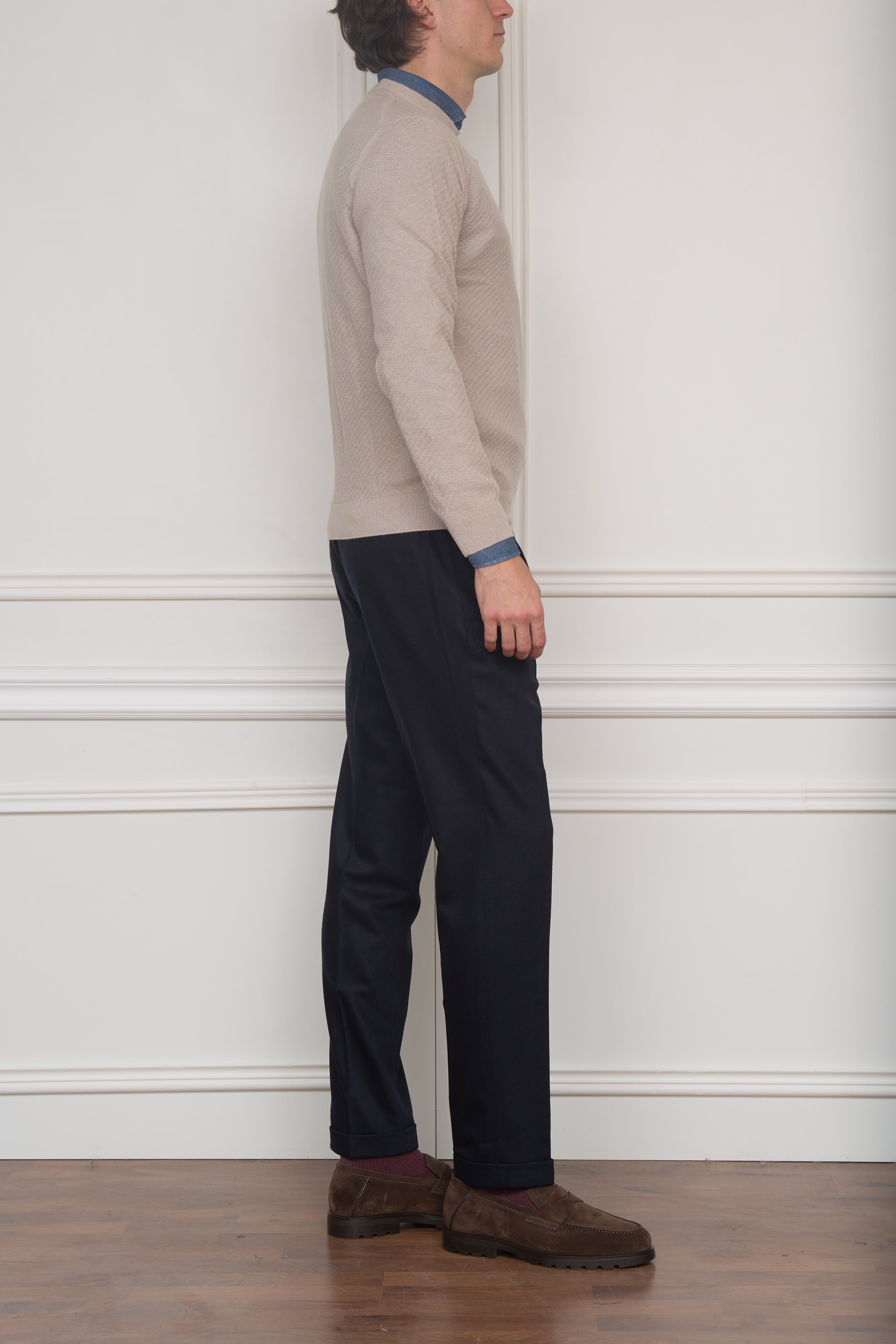 Zopfmuster-Pullover in creme