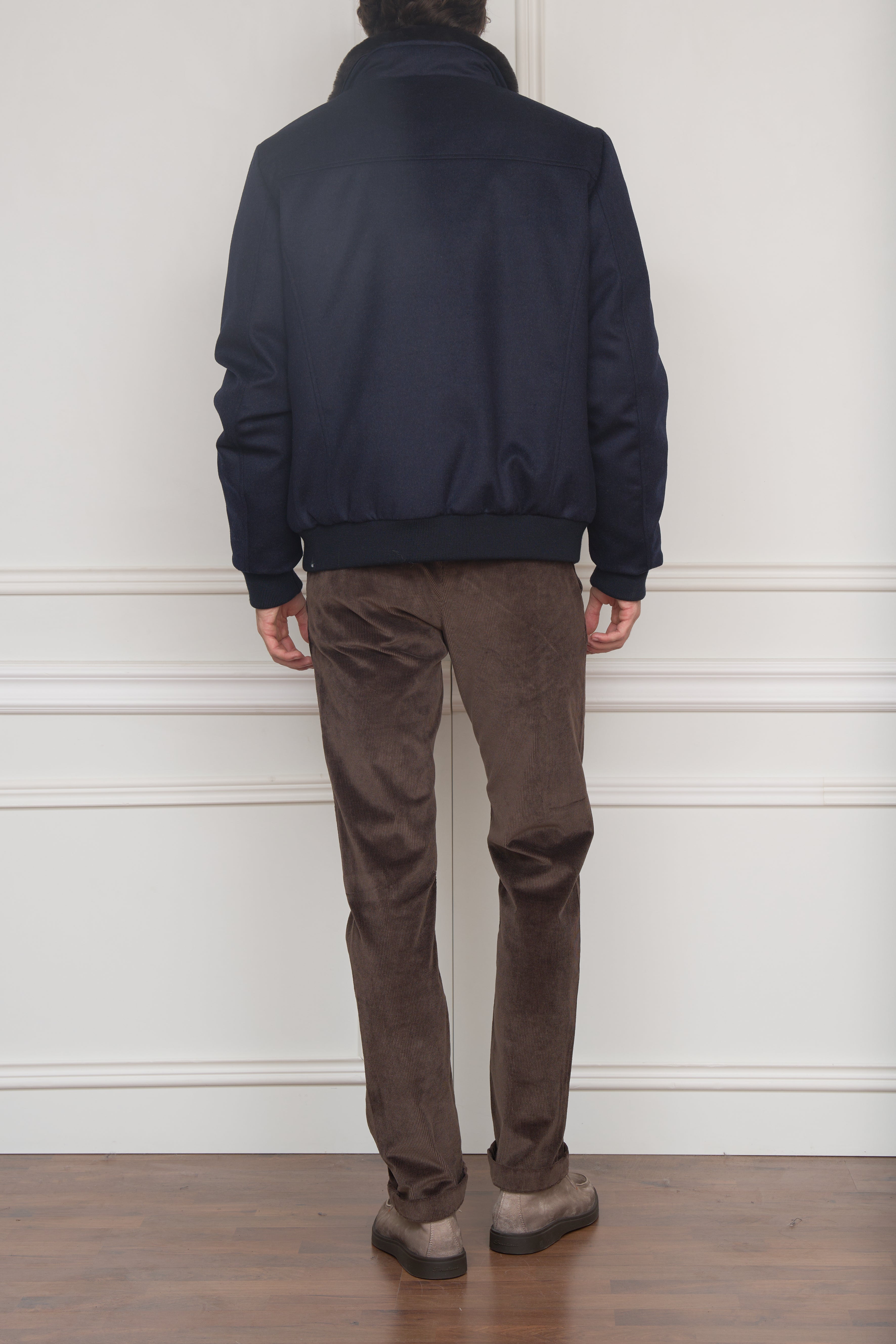 Kaschmir Bomberjacke in blau