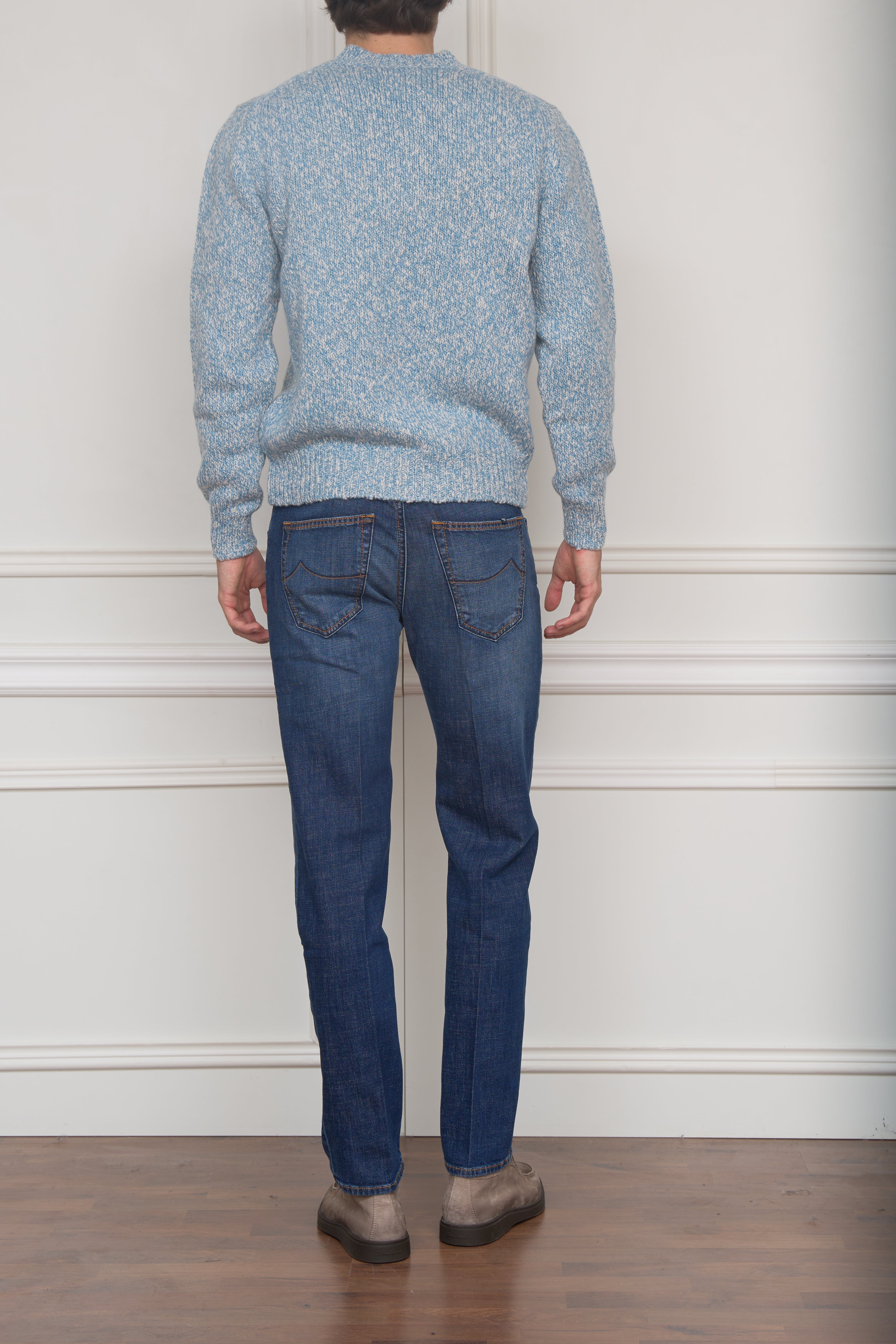 Pullover in blau meliert