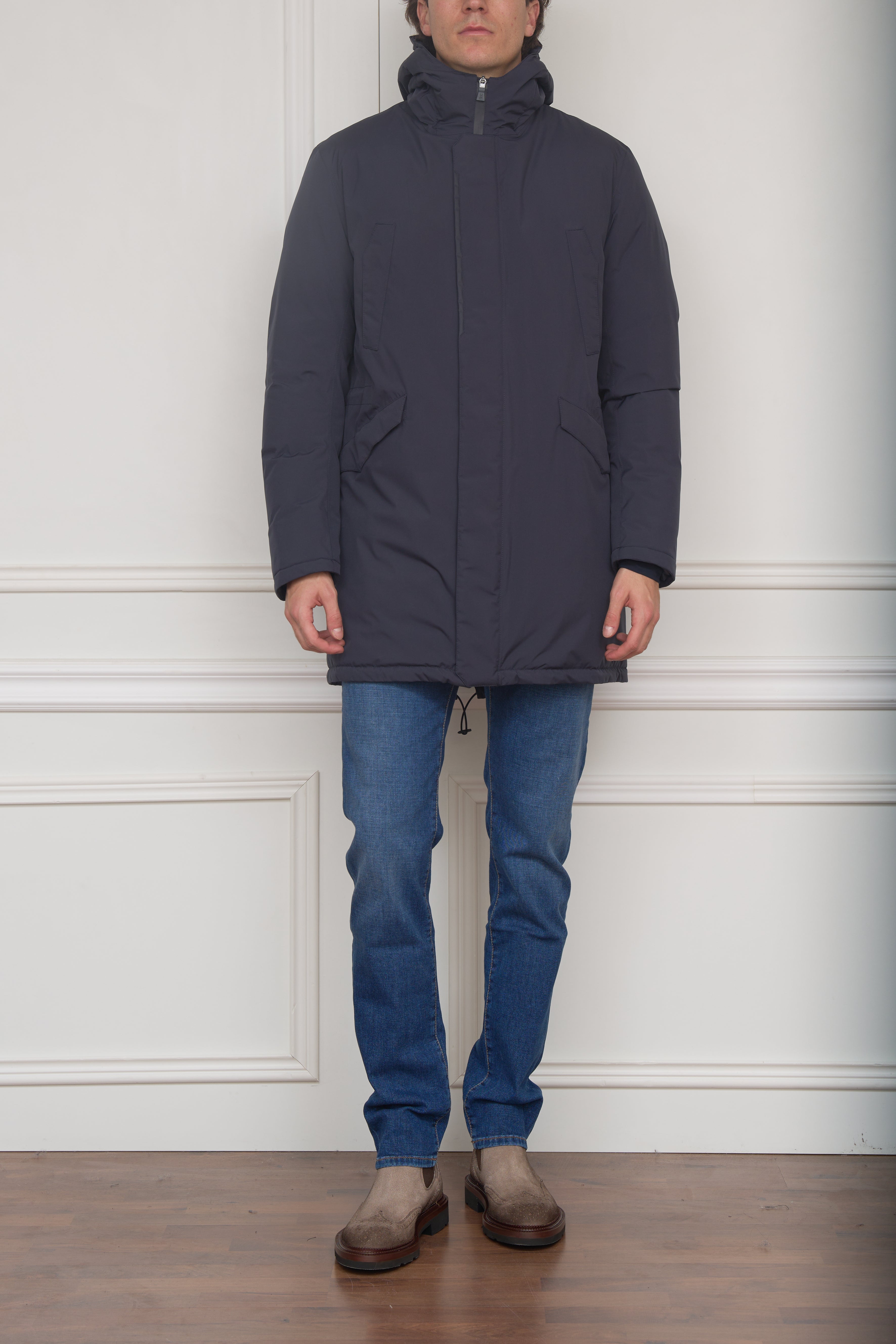 Daunenmantel in blau