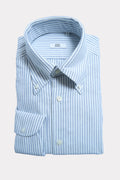 blue and white striped shirt