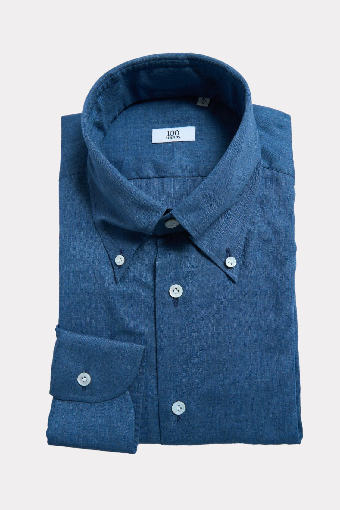 Blue herringbone shirt