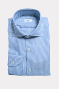 blue and white striped shirt