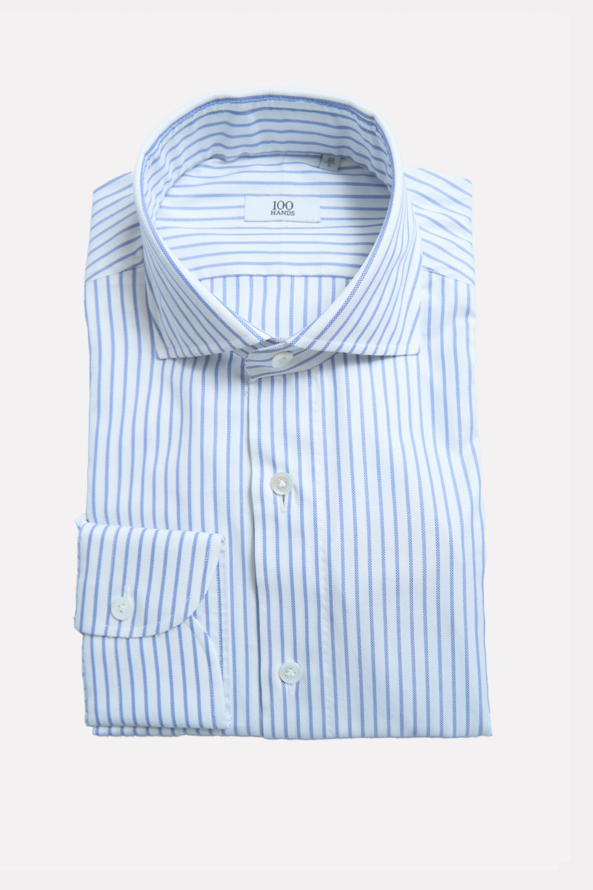 Blue and white striped shirt