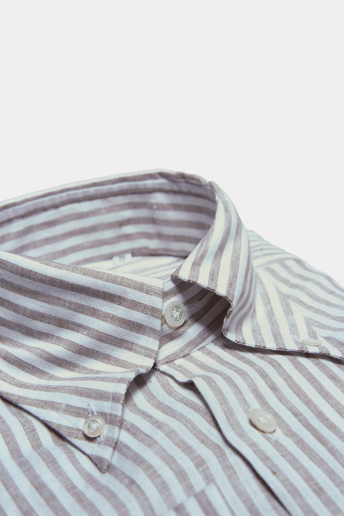 Leinenhemd in BRAUN-weiss gestreift
