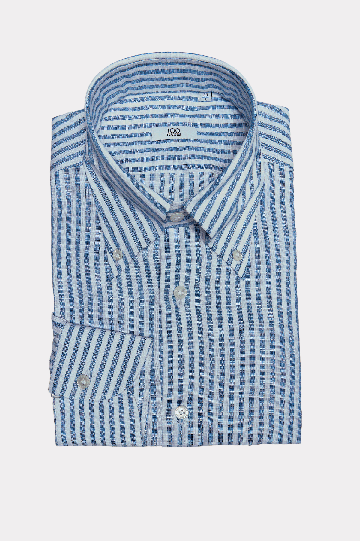 Leinenhemd in Blau-weiss gestreift