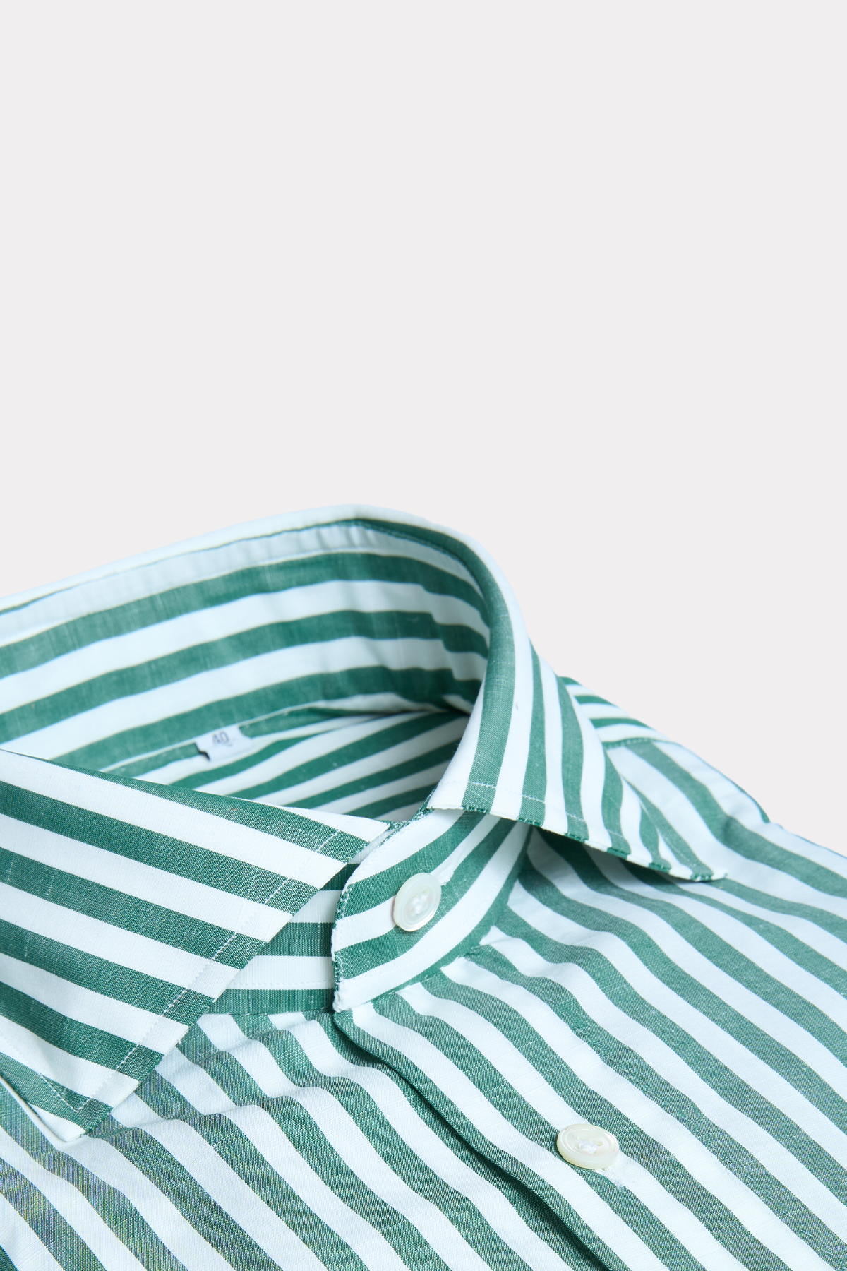 Green and white striped shirt