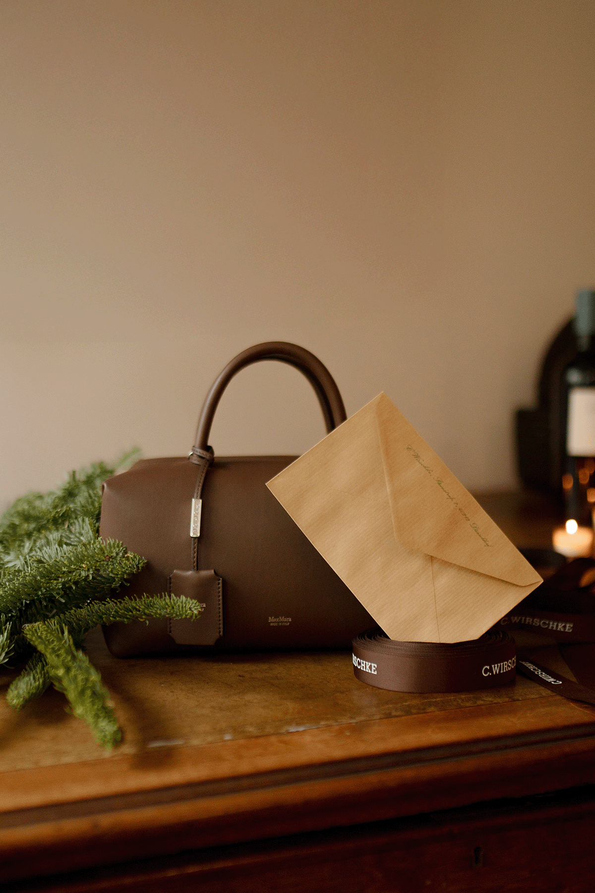 Boston Bag aus Naturleder in braun