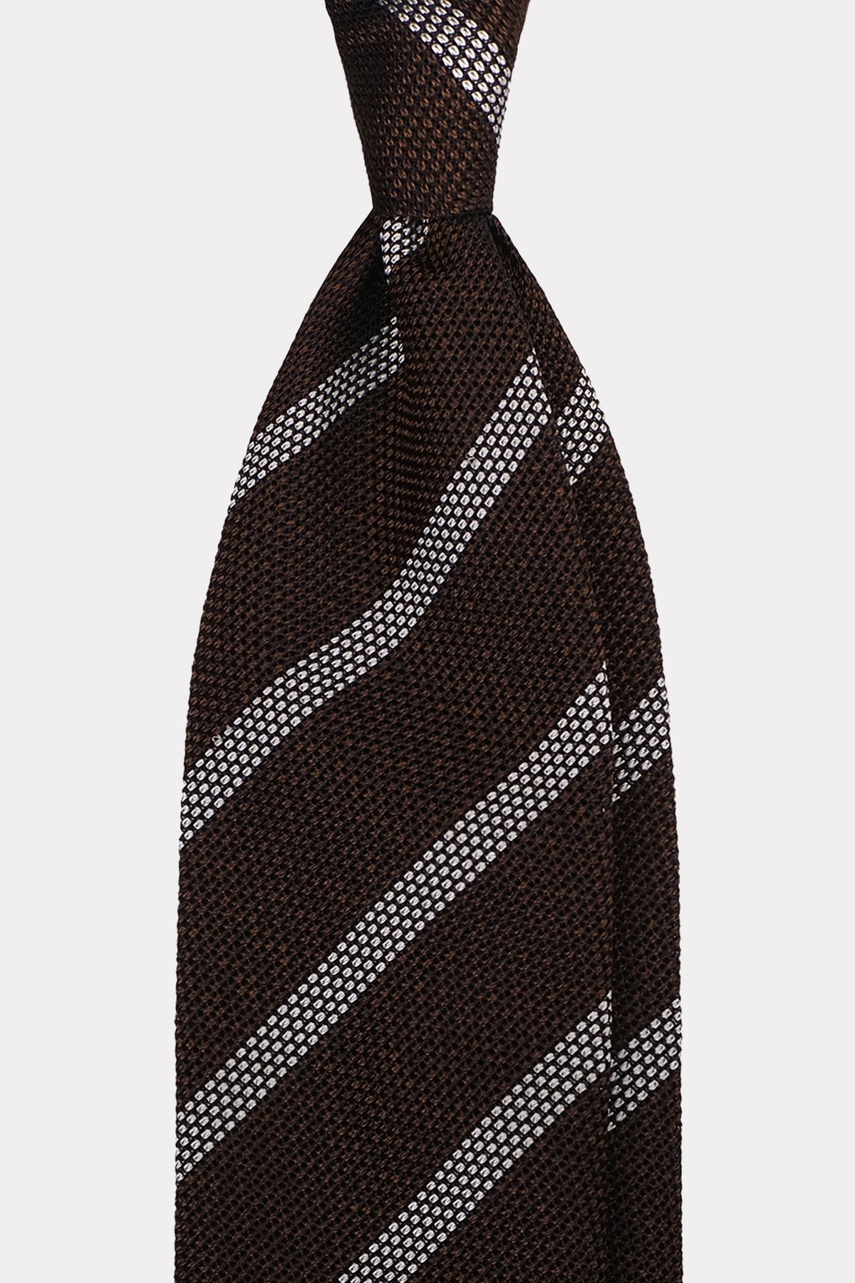 Krawatte in braun-weiß gestreift