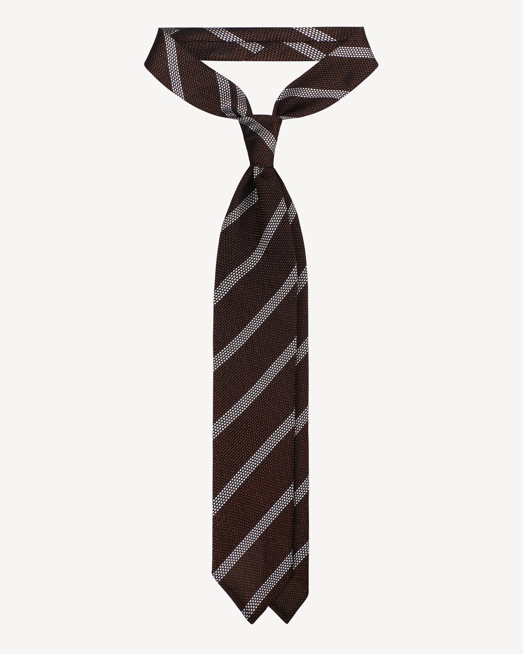 Krawatte in braun-weiß gestreift