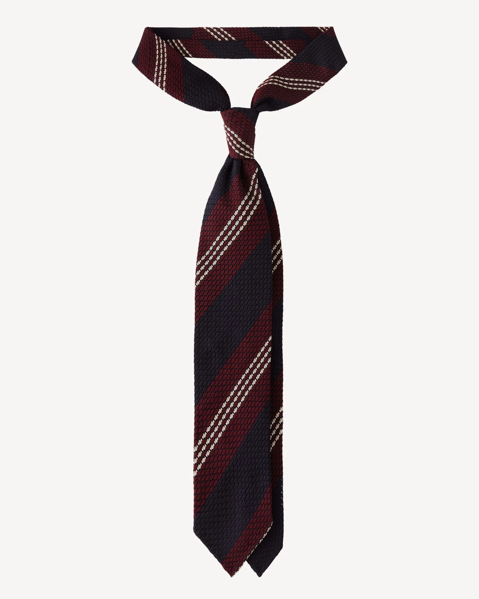 Tie in navy and white striped